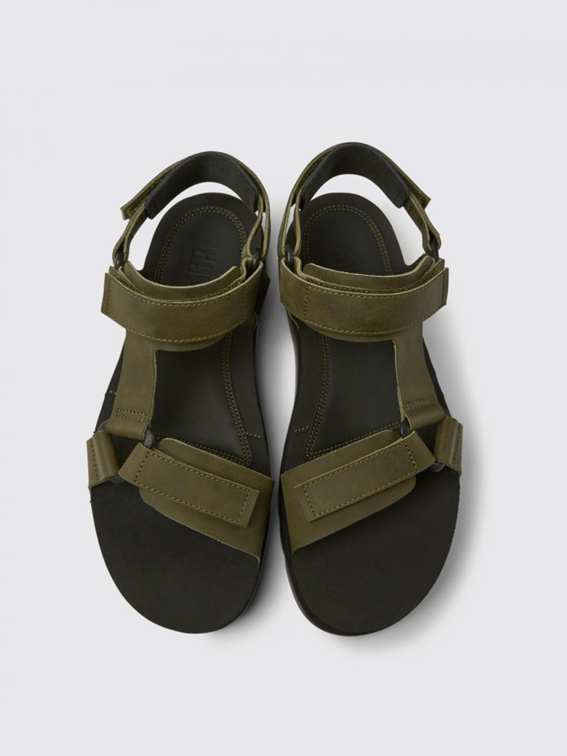 CAMPER SANDALS: Oruga Camper sandals in calfskin, Green - Img 3