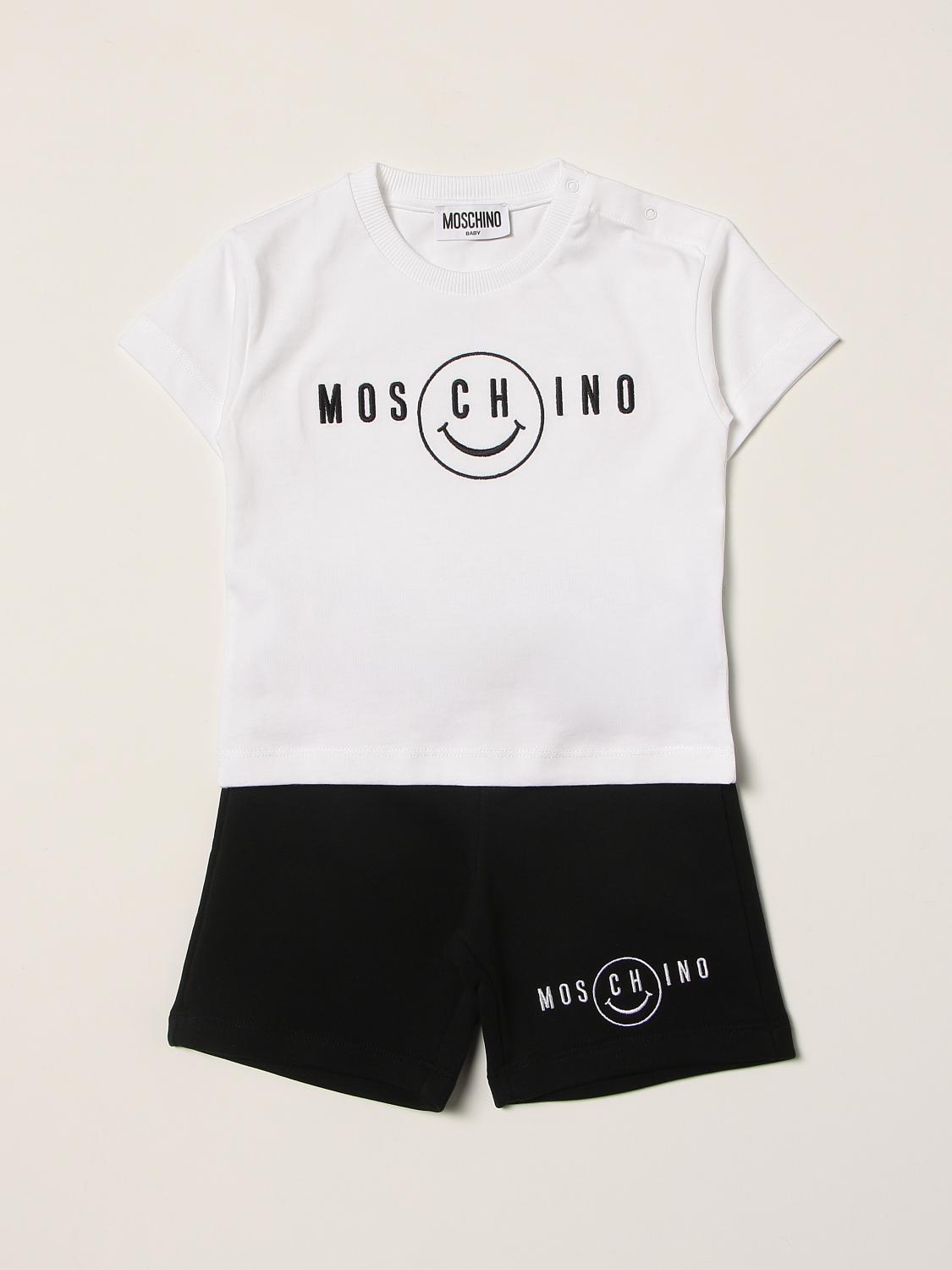 Moschino completo estivo neonato T-shirt e shorts bianco beige main image 1