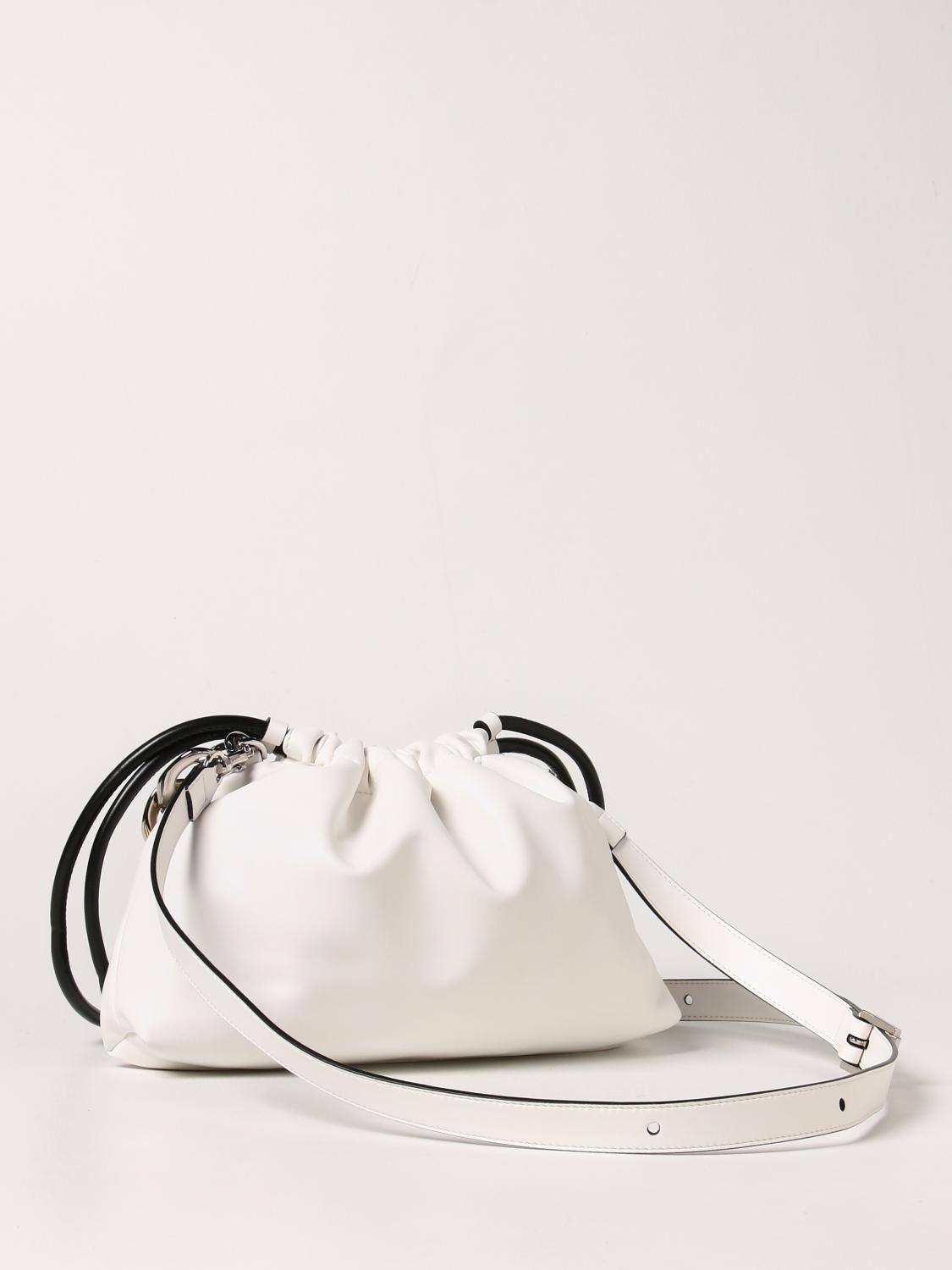 N° 21 CLUTCH: Pouch Eva N°21 in pelle ecologica con logo, Bianco - Img 2