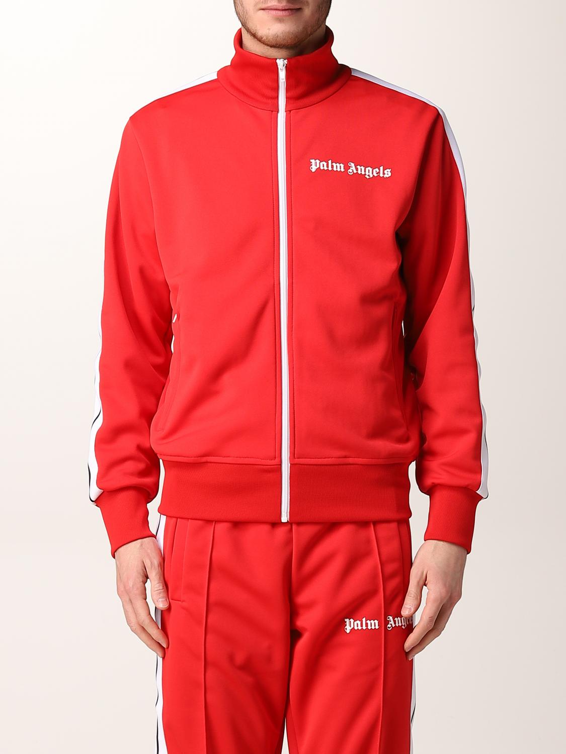 PALM ANGELS: sweatshirt with logo - Red | Palm Angels