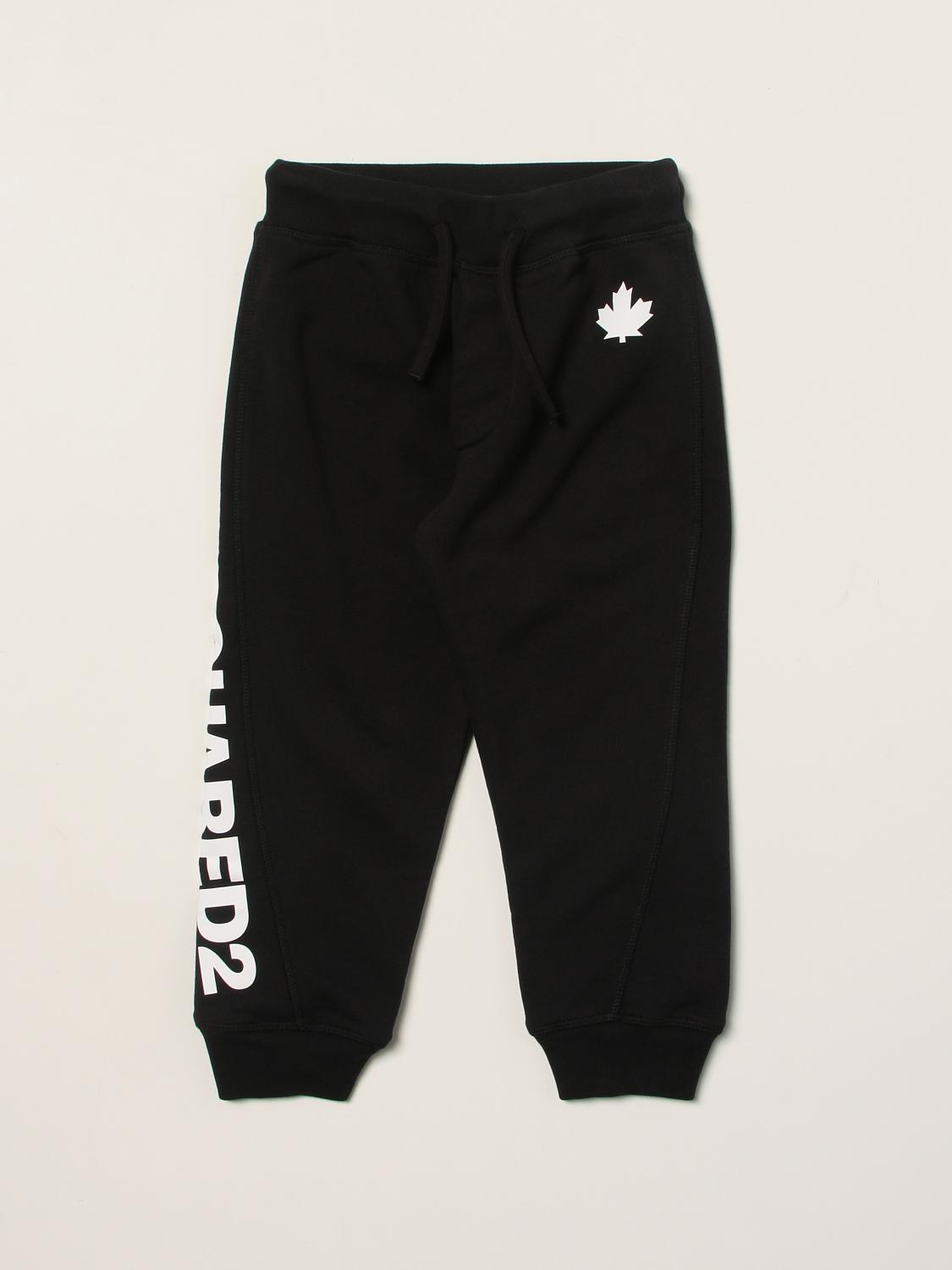 DSQUARED2 PANTS: Dsquared2 Junior jogging pants with logo, Black - Img 1