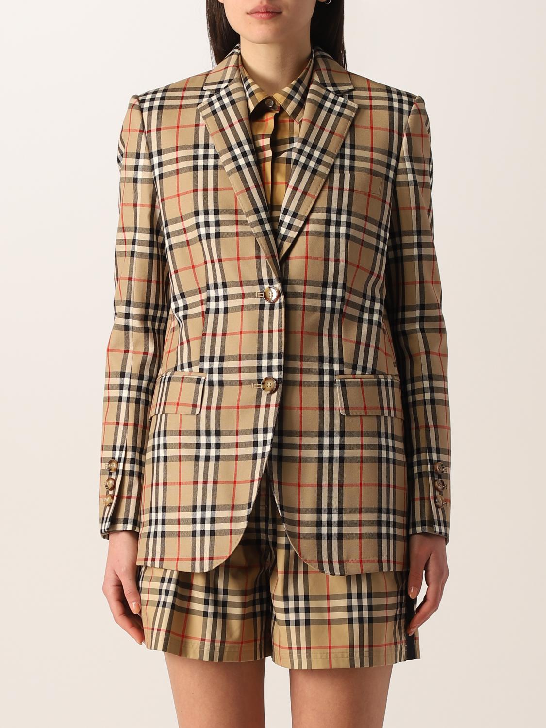 ジャケット Burberry Single-breasted tailored blazer Burberry Checked Tailored Single-Breasted Blazer, Brand Size