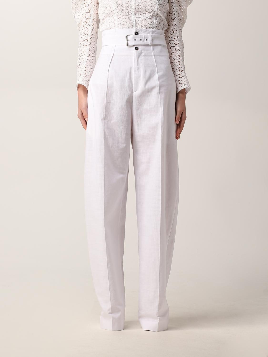 PHILOSOPHY DI LORENZO SERAFINI: trousers with belt - White