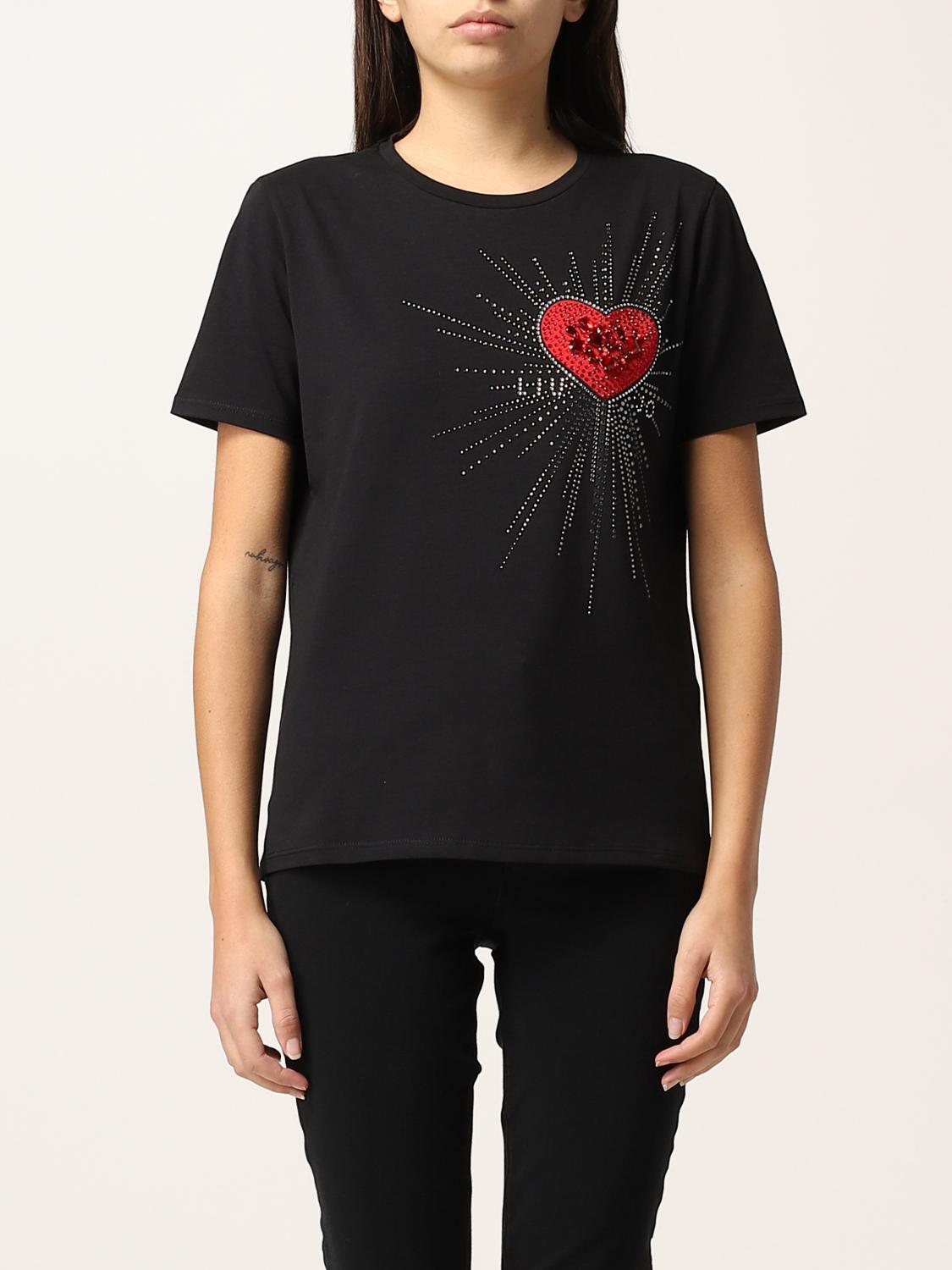 Liu Jo T-shirt scollo a V con strass verde salvia main image 1