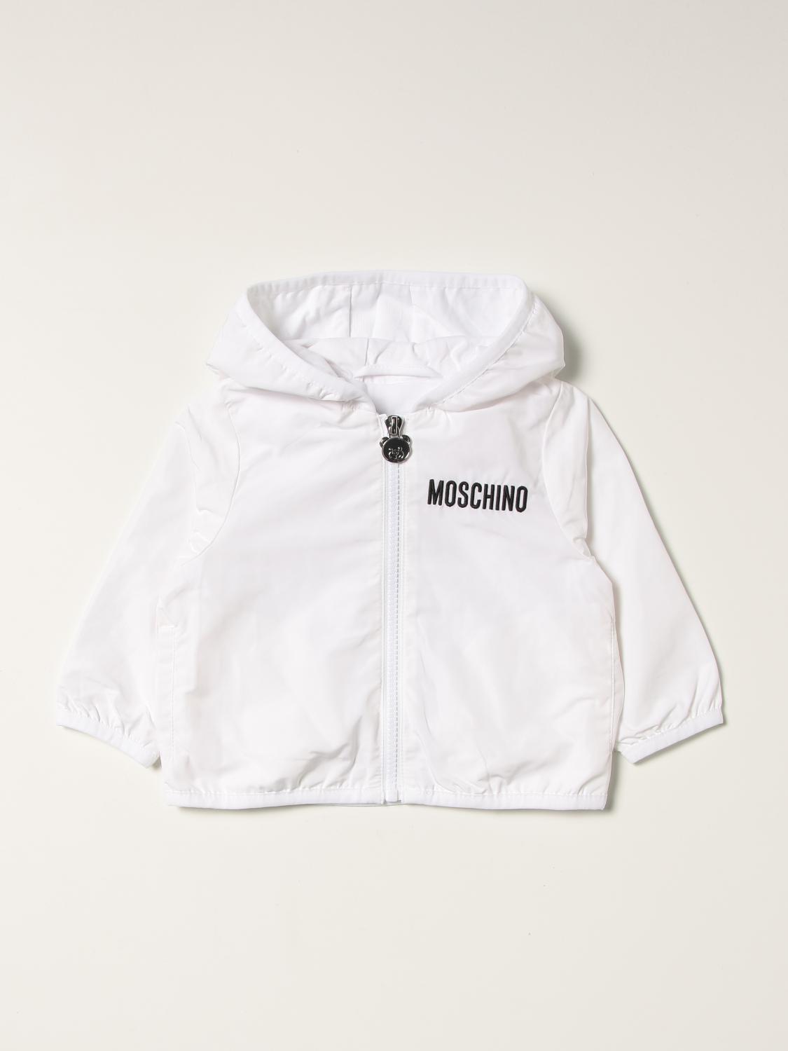 MOSCHINO: Giacca con zip Baby con Teddy Bianco Giacca Moschino