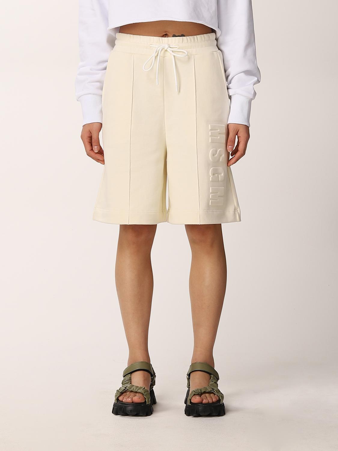 MSGM: jogging shorts with embossed logo - White | MSGM short