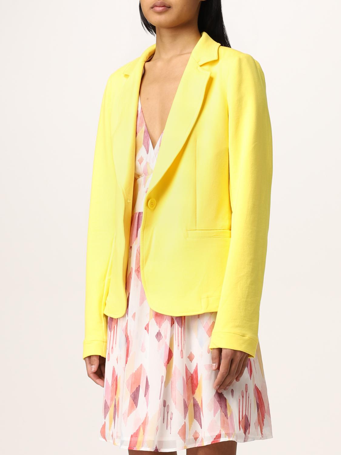 LIU JO BLAZER: Liu Jo single-breasted blazer in stretch cotton, Yellow - Img 3