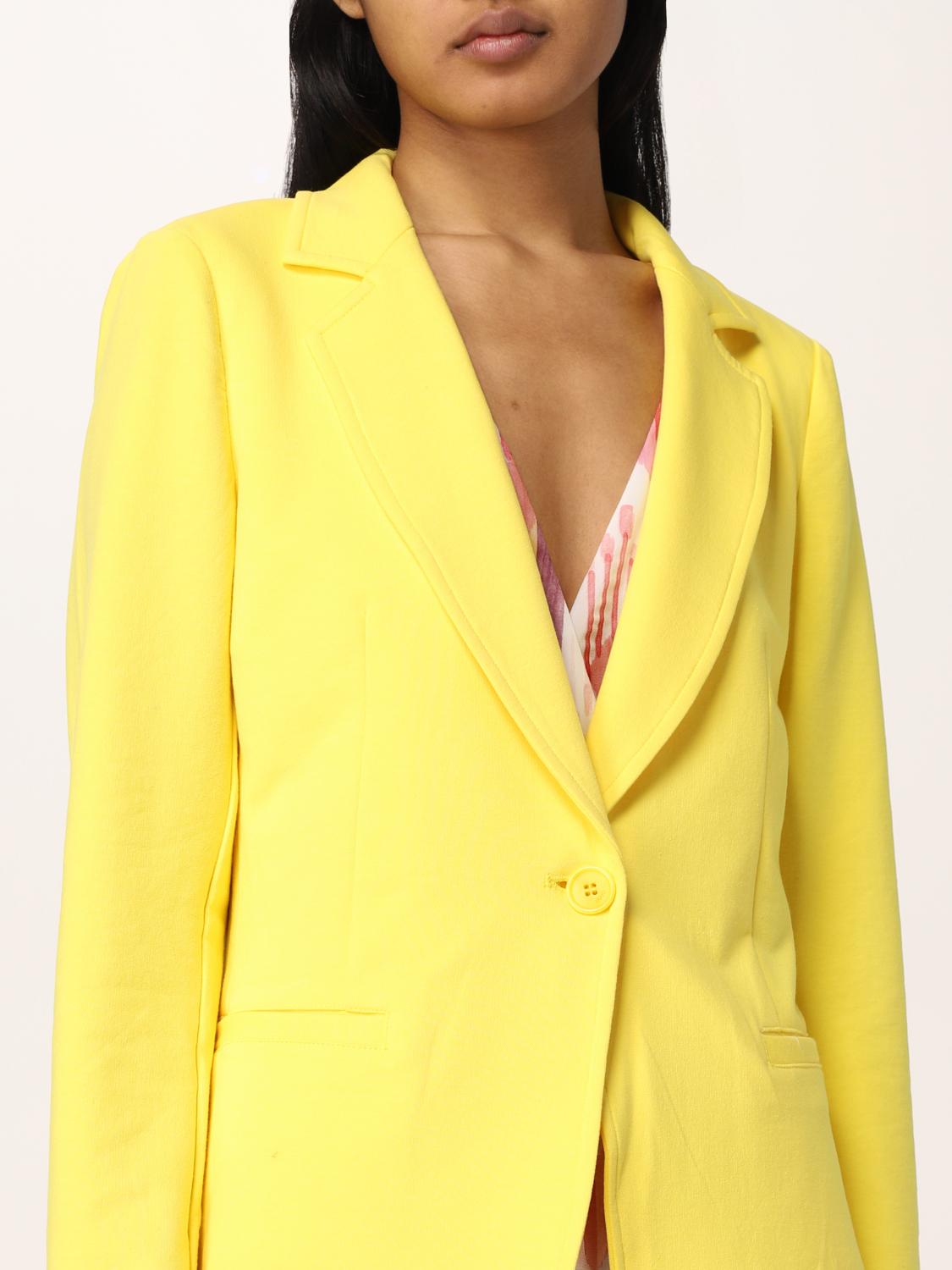 LIU JO BLAZER: Liu Jo single-breasted blazer in stretch cotton, Yellow - Img 4