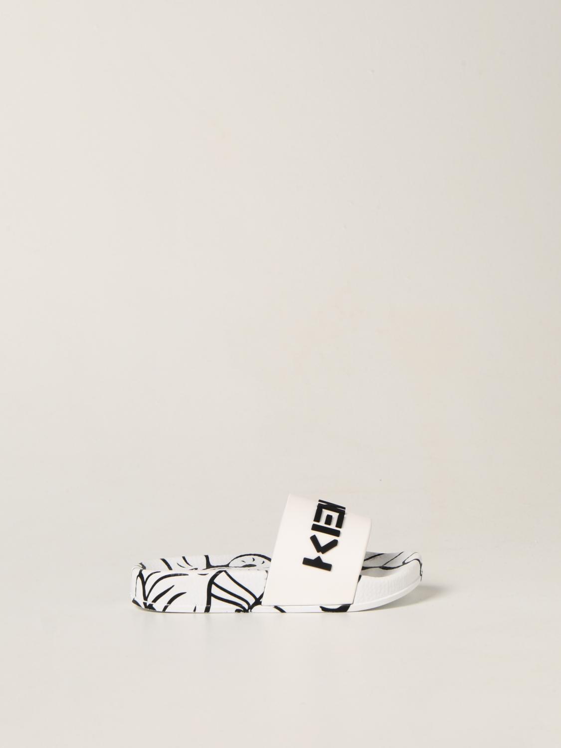 KENZO KIDS: Kenzo Junior slide sandal in rubber White Kenzo