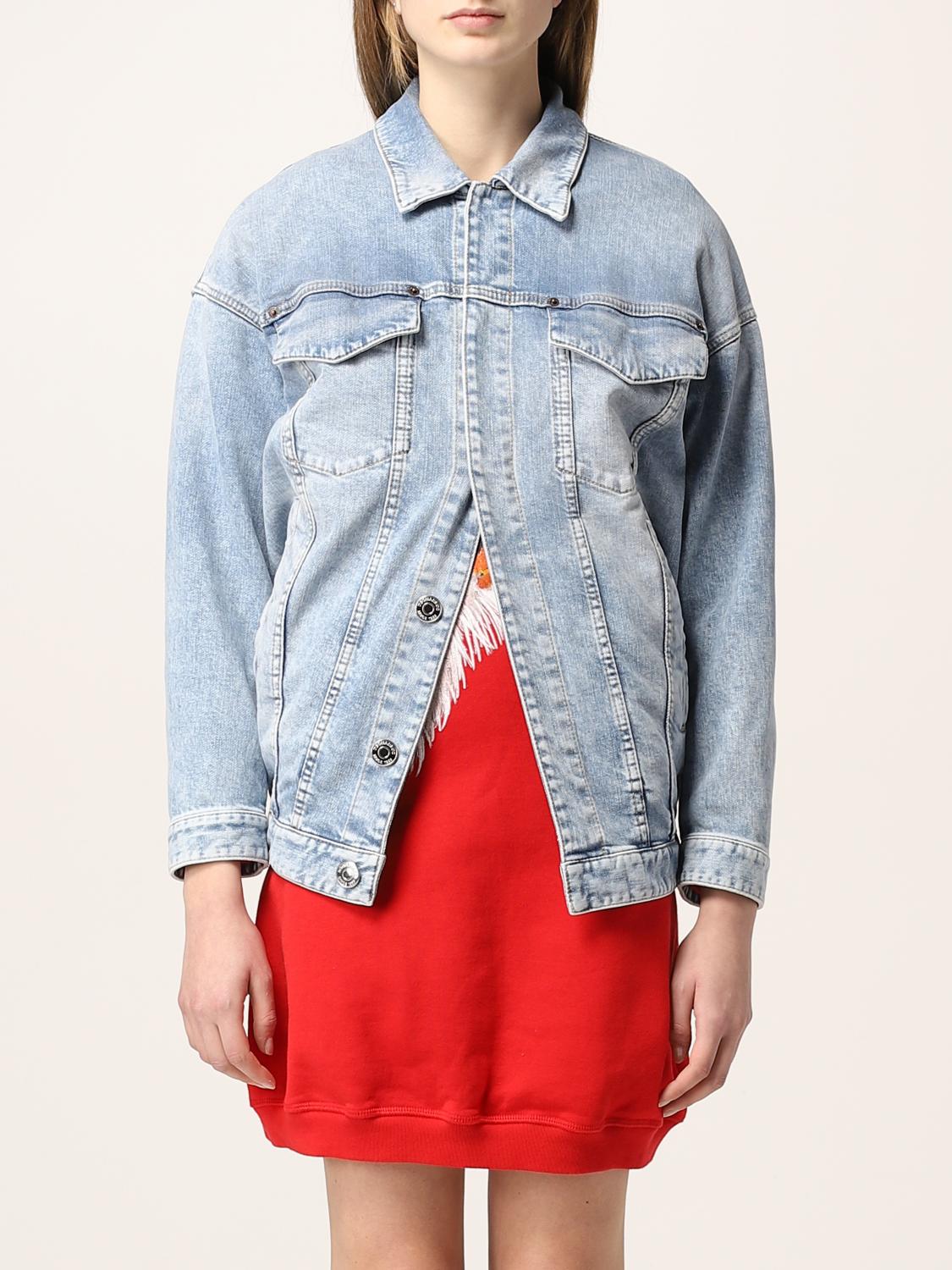 DSQUARED2: Giacca di jeans in denim washed Blue Giacca