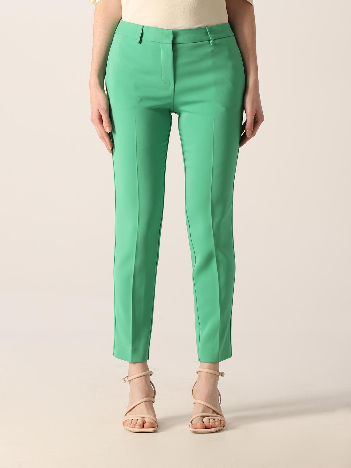 SIMONA CORSELLINI PANTS: Simona Corsellini cropped pants in stretch viscose, Green - Img 1