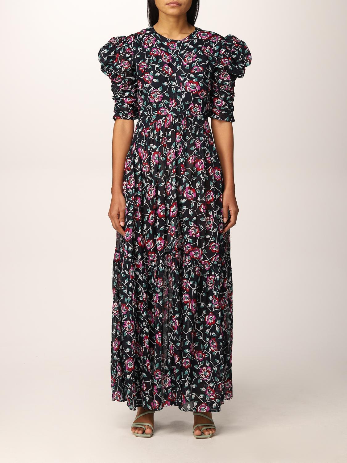 ISABEL MARANT ETOILE: Sichelle cotton dress - Blue | Isabel ISABEL MARANT ETOILE: Sichelle cotton dress - Blue | Isabel