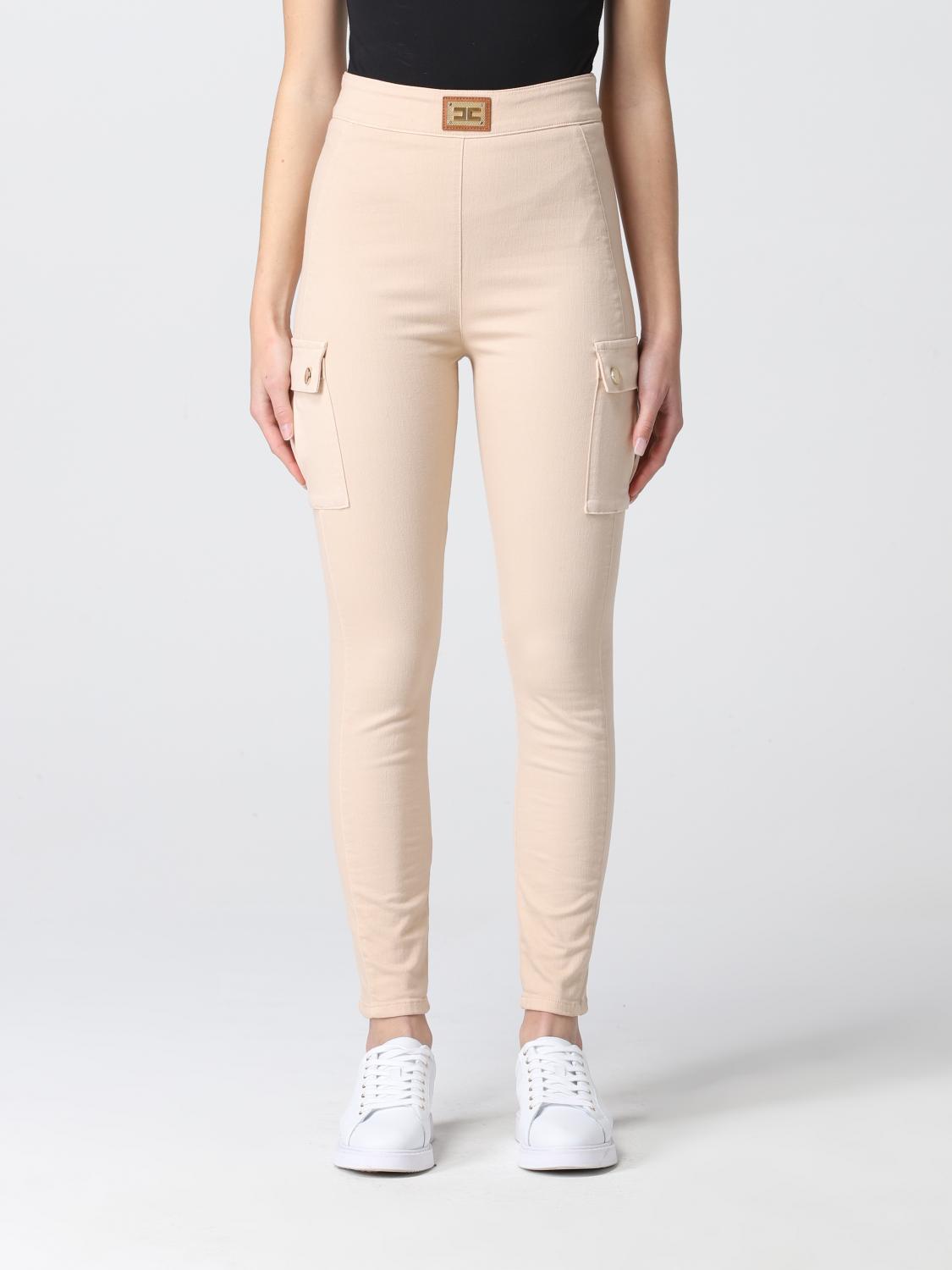 ELISABETTA FRANCHI: Pants women - Cream | Elisabetta Franchi