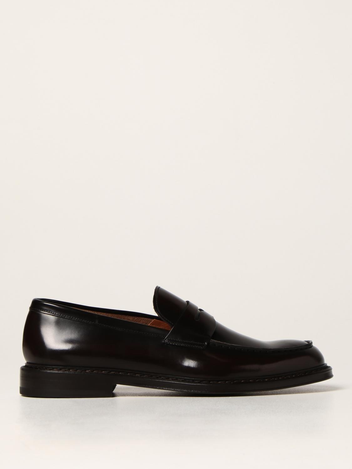 DOUCAL'S LOAFERS: Doucal's Brushed Leather Penny Loafers, Ebony - Img 1