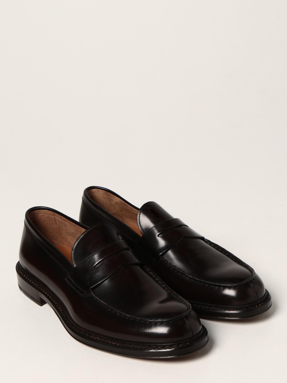DOUCAL'S LOAFERS: Doucal's Brushed Leather Penny Loafers, Ebony - Img 2