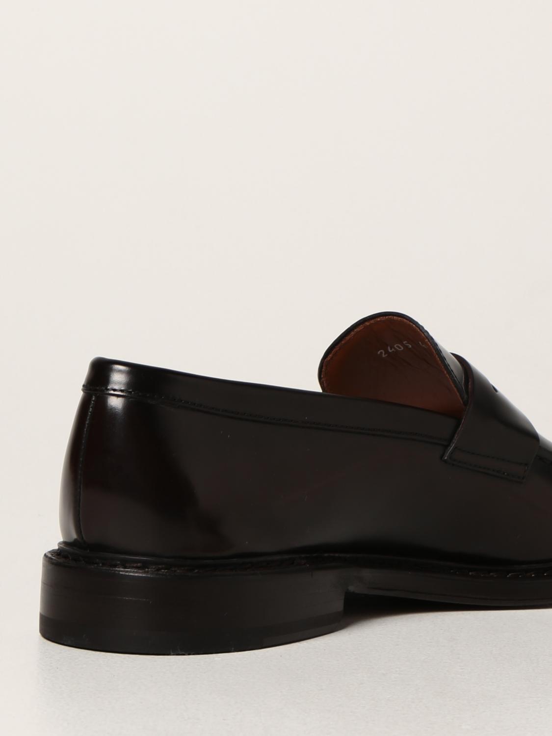 DOUCAL'S LOAFERS: Doucal's Brushed Leather Penny Loafers, Ebony - Img 3