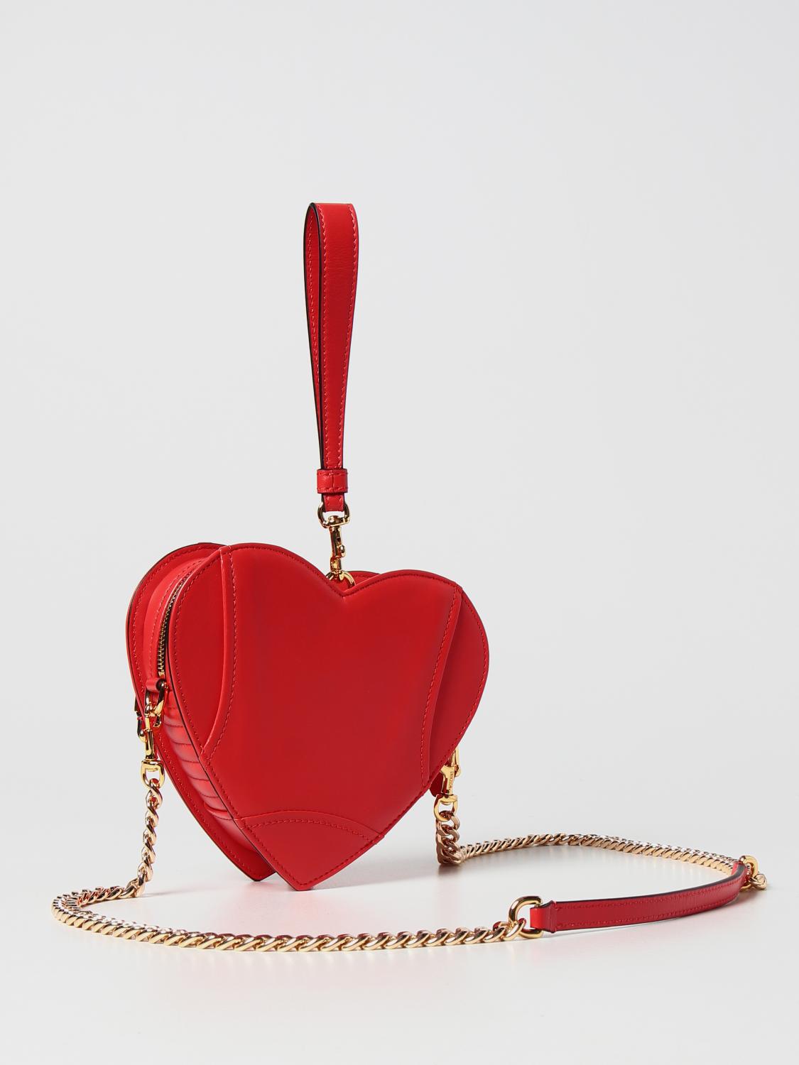 MOSCHINO COUTURE BORSA MINI: Borsa Heart Biker Moschino Couture in nappa, Rosso - Img 2
