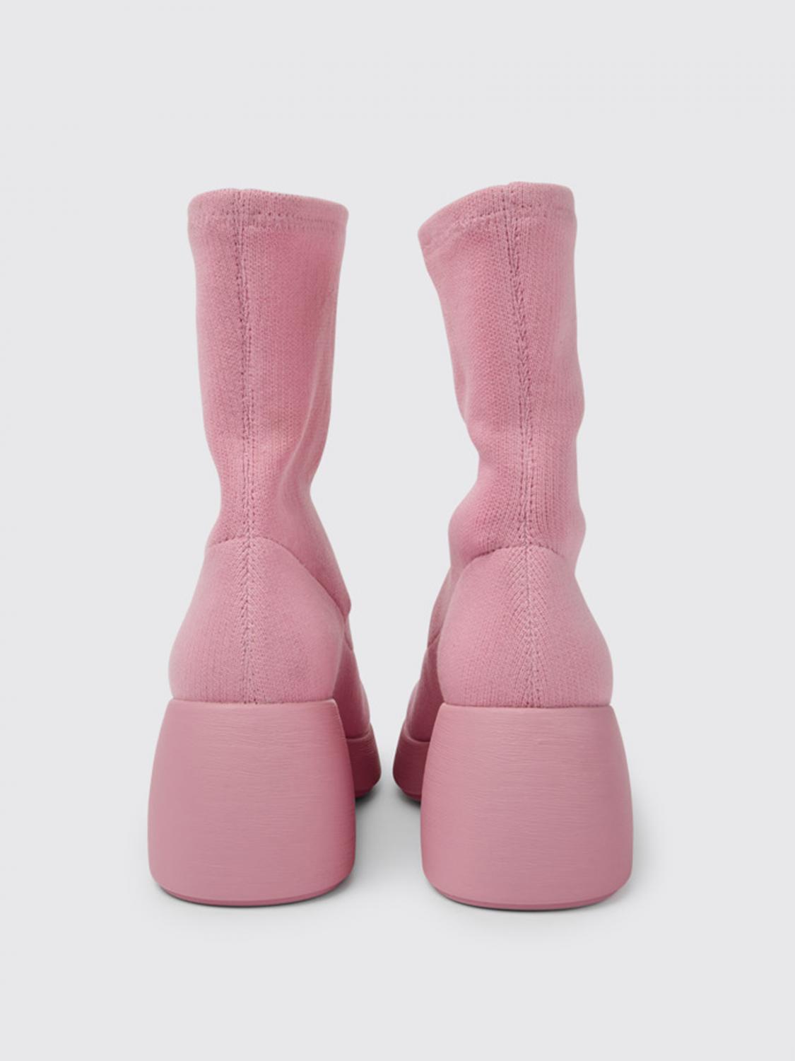 CAMPER: Thelma fabric boots Pink Camper flat ankle boot