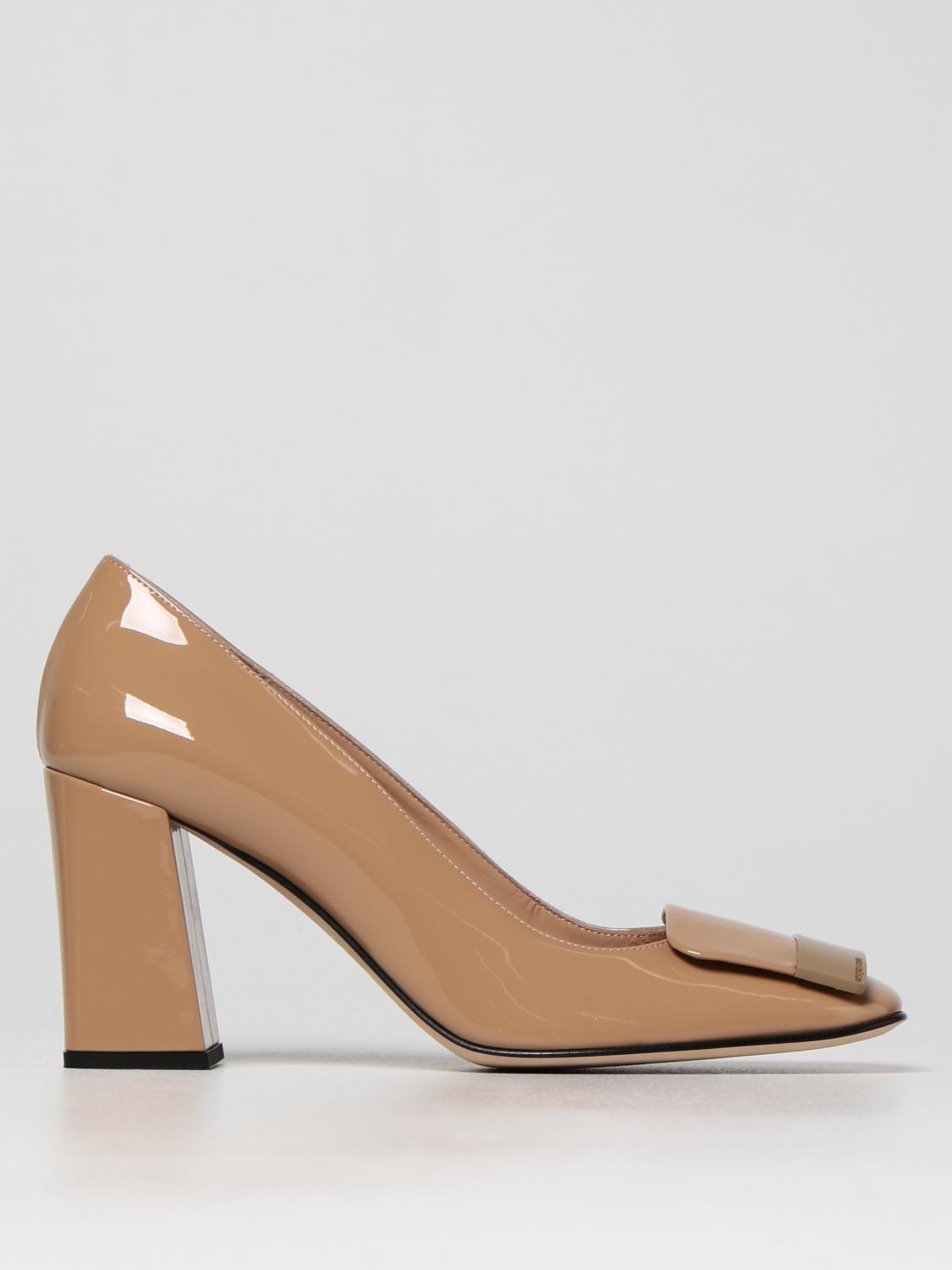 SERGIO ROSSI: Sr1 patent leather pumps Beige Sergio Rossi pump