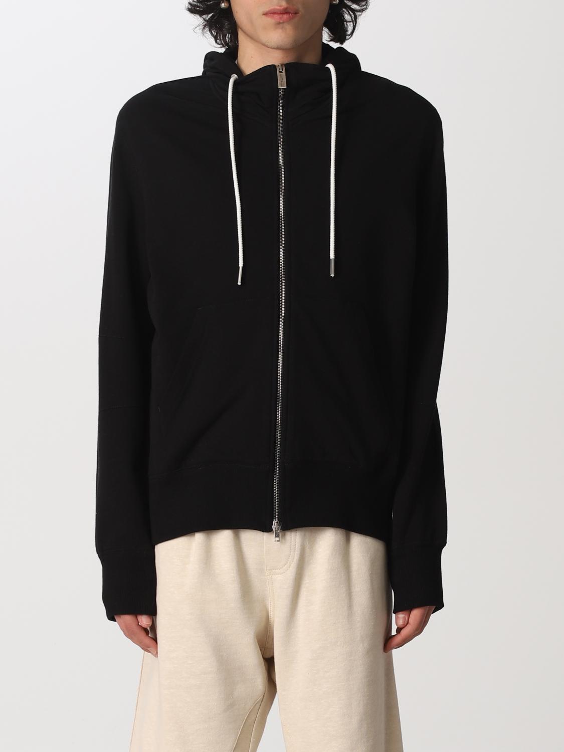 PAOLO PECORA: Felpa basic con zip Nero Felpa Paolo Pecora