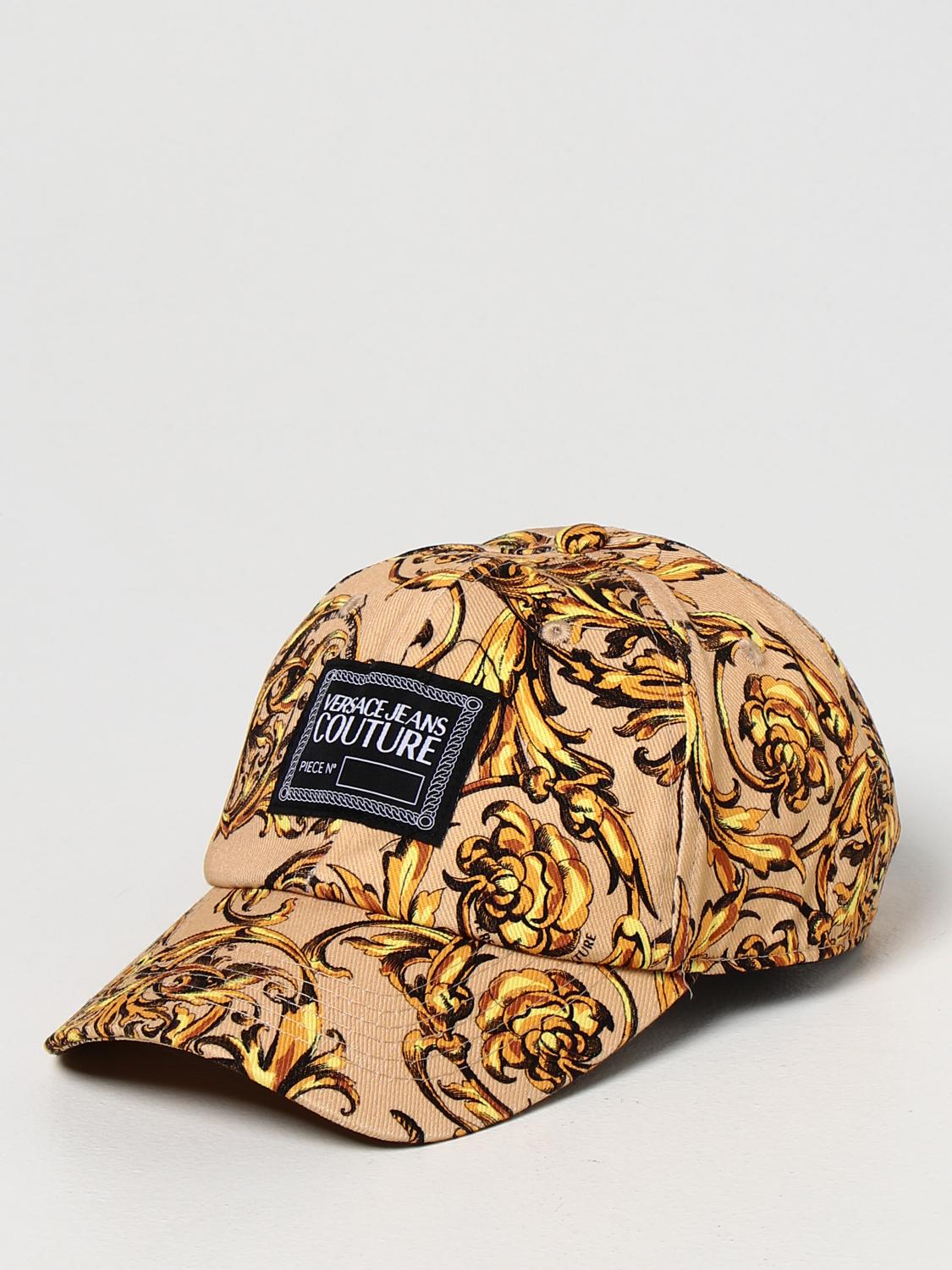 VERSACE JEANS COUTURE: Baroque baseball cap - Camel