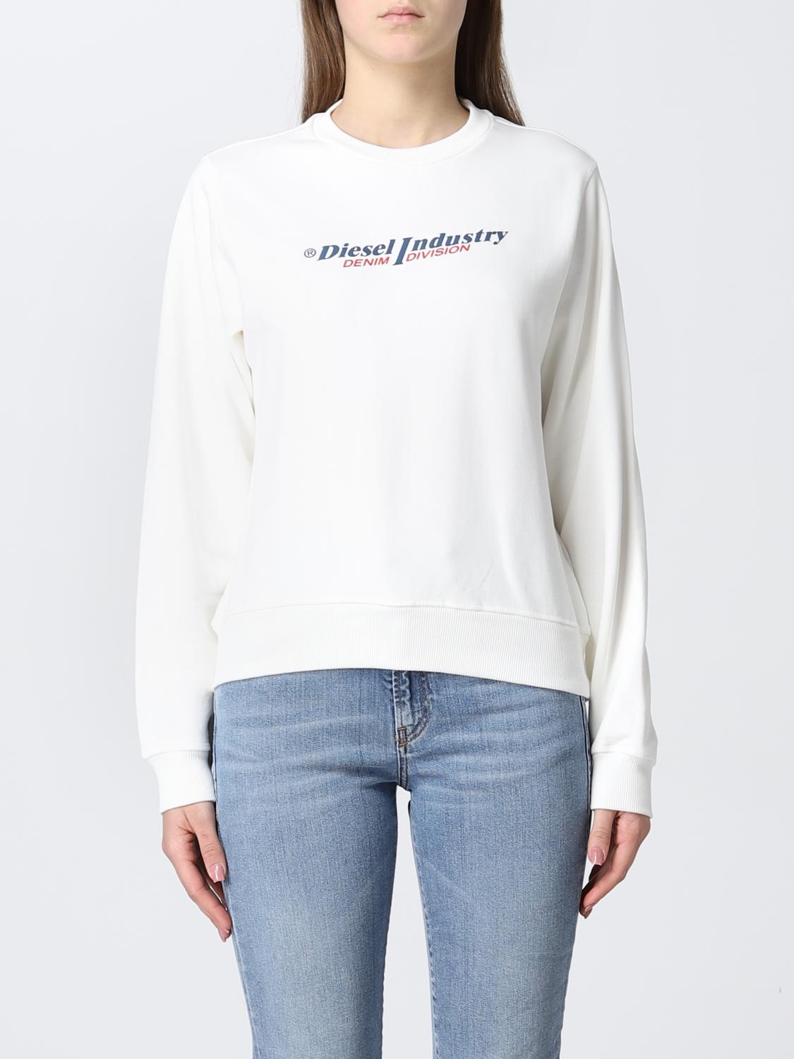 DIESEL: jumper in cotton with logo Yellow Cream Diesel