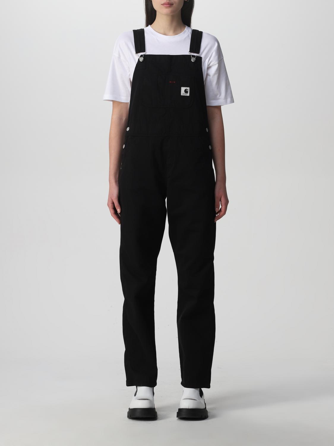 CARHARTT WIP: Pantalón mujer Carhartt, Negro Mono Con Peto