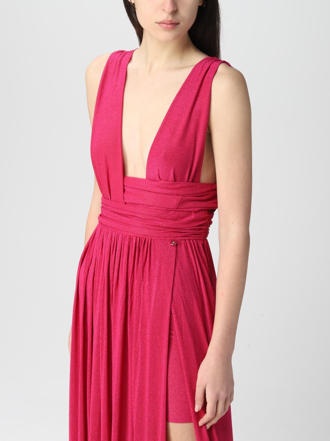 ワンピース LIU JO Woman Dress Fuchsia CA5412TS387 M9259 Printed satin dress colour pink | Liu Jo