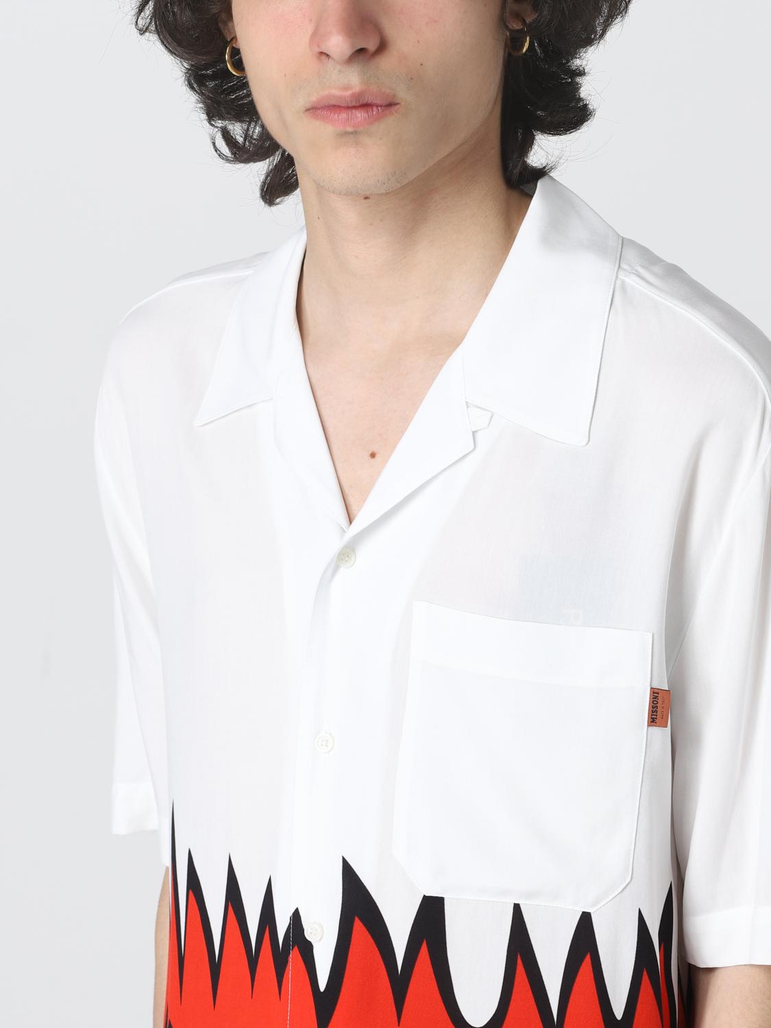 MISSONI: zigzag bowling shirt - White | Missoni shirt MISSONI: zigzag bowling shirt - White | Missoni shirt