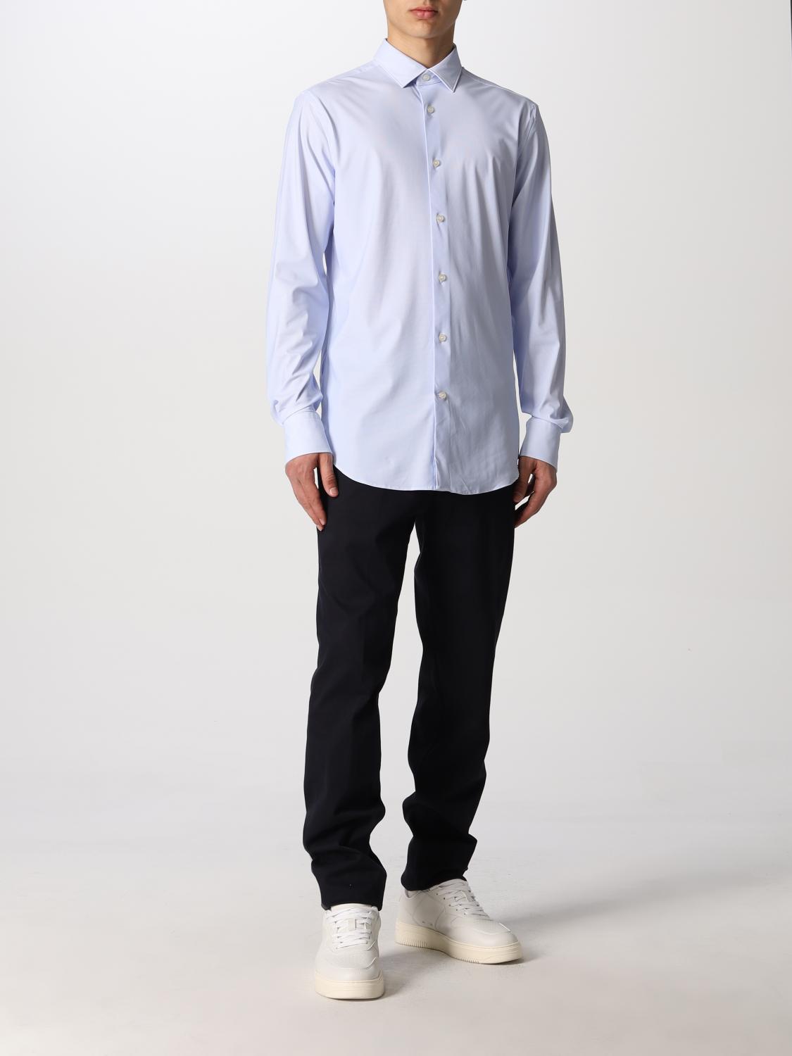 BOGGI MILANO CAMICIA: Camicia Boggi Milano in nylon elasticizzato, Blue - Img 2