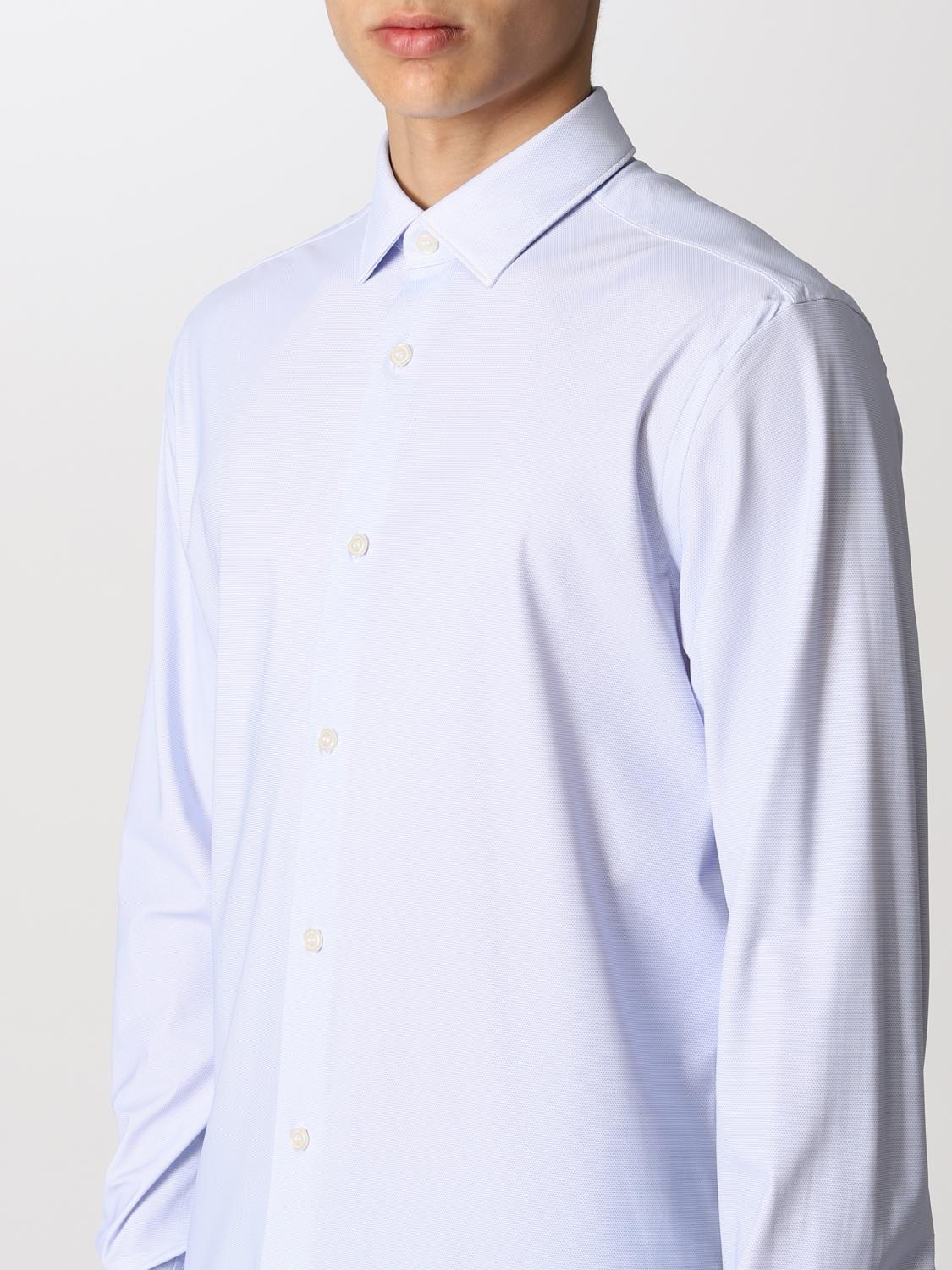 BOGGI MILANO CAMICIA: Camicia Boggi Milano in nylon elasticizzato, Blue - Img 4