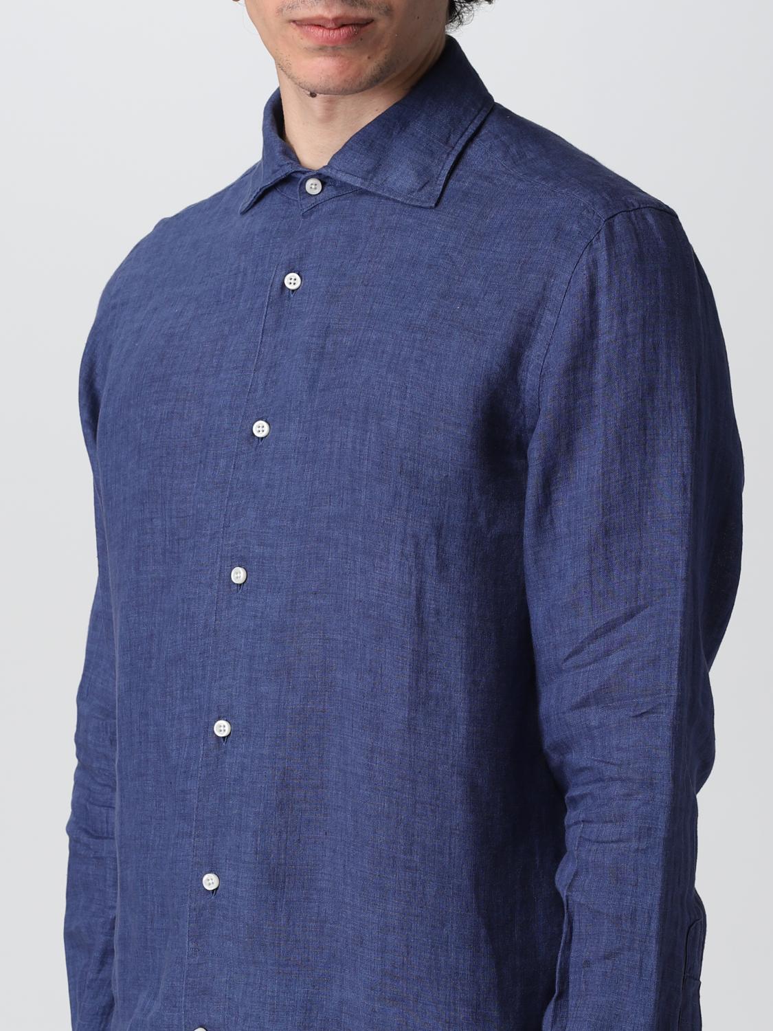 BOGGI MILANO CAMICIA: Camicia Boggi Milano in lino, Blue Navy - Img 4