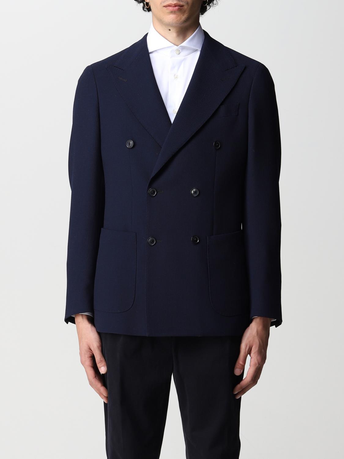 BOGGI MILANO Giacca a doppiopetto in lana crepe Blue Navy Blazer Boggi Milano BO22P036301 online su GIGLIO.COM