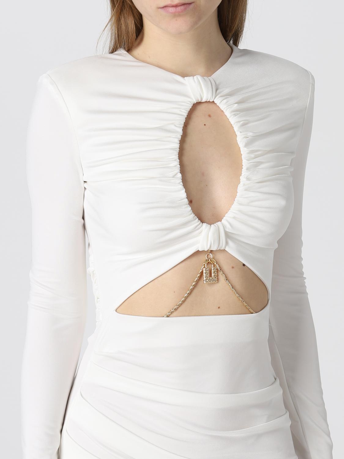 ELISABETTA FRANCHI DRESS: Dress women Elisabetta Franchi, Ivory - Img 3