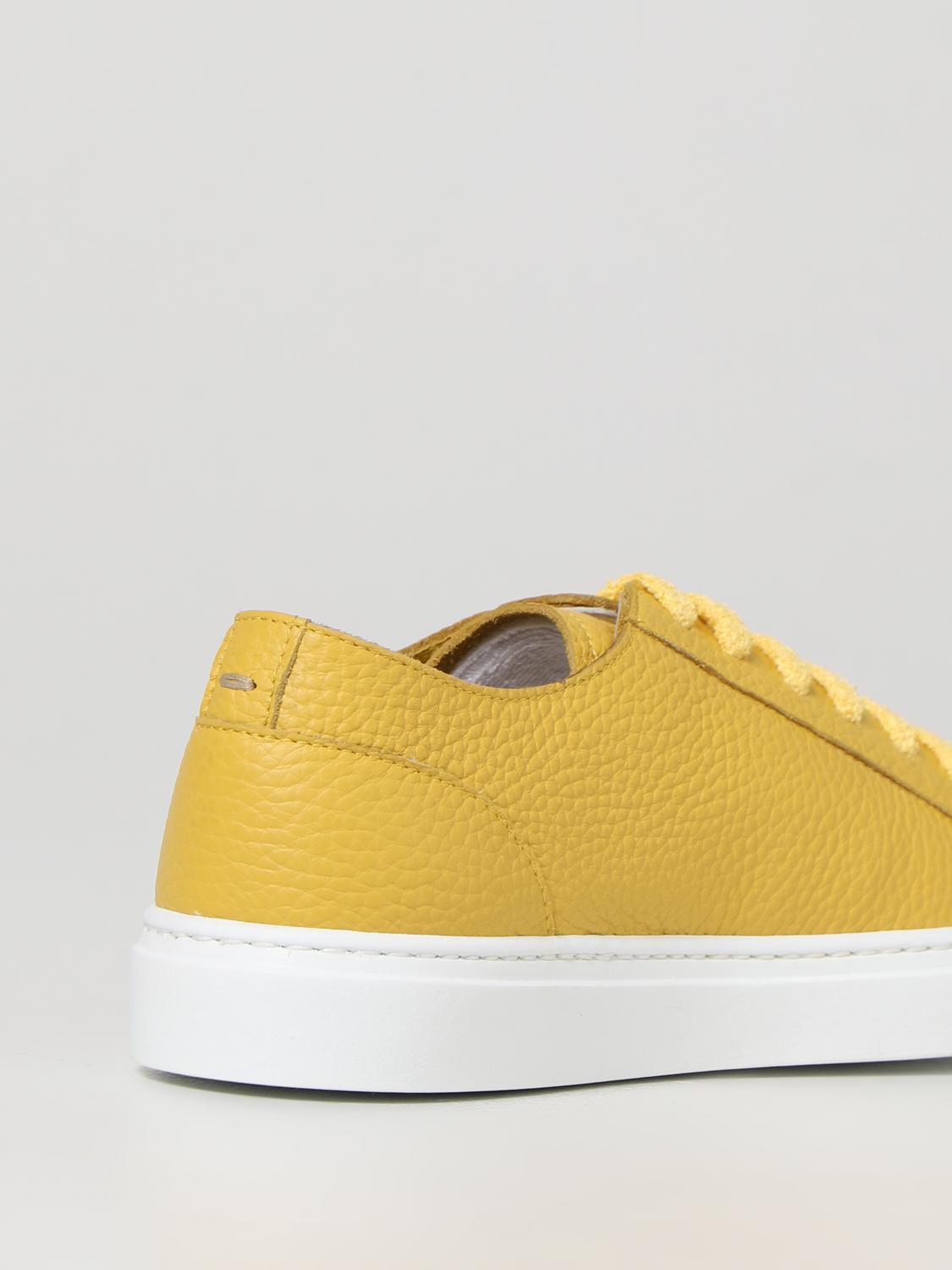 DOUCAL'S SNEAKERS: Sneakers Doucal's in pelle marttellata, Senape - Img 3