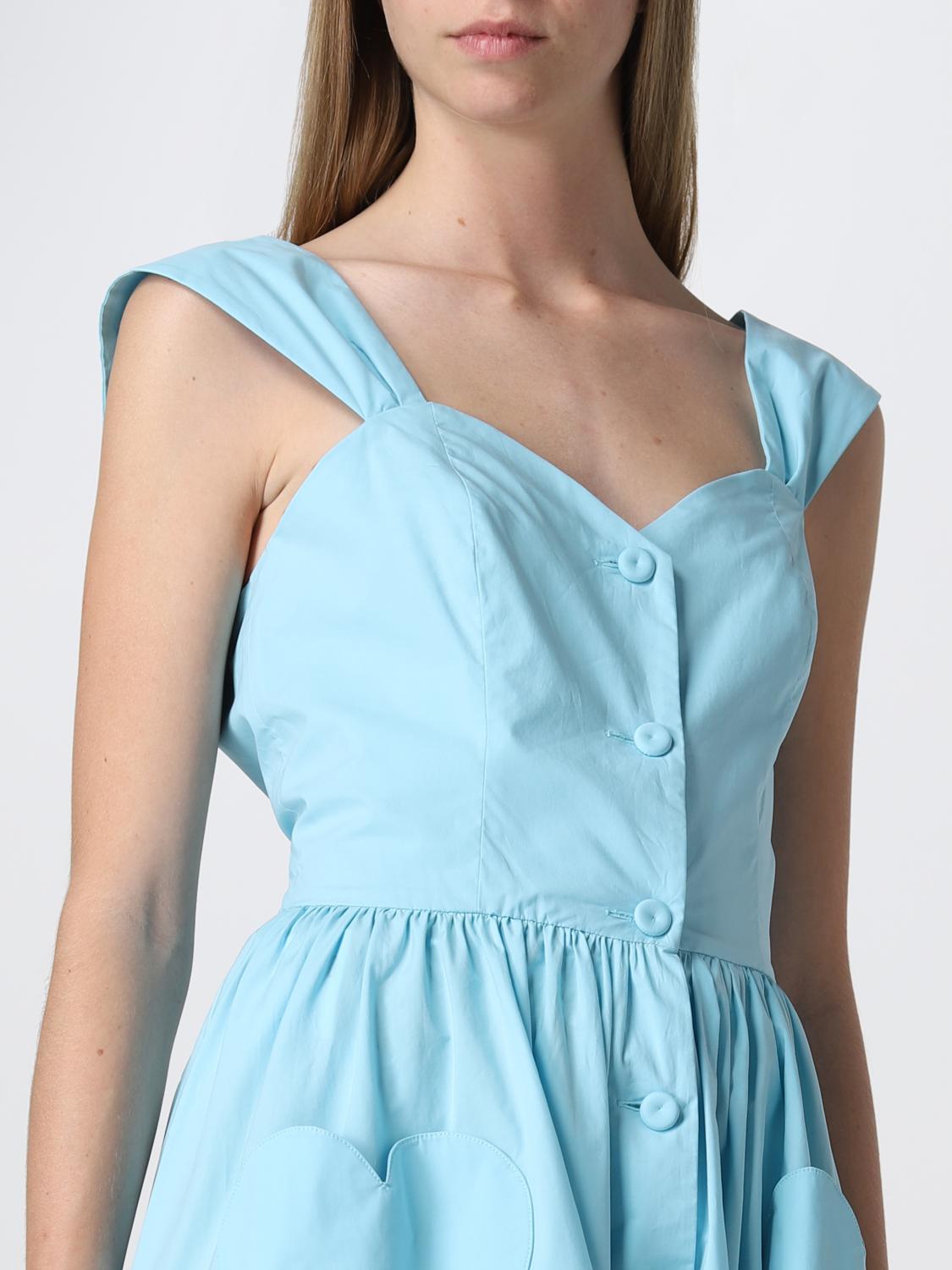 ワンピース MOSCHINO COUTURE Woman Dress Gnawed Blue 04470451 1293 MOSCHINO COUTURE: women's dress - Gnawed Blue | Moschino