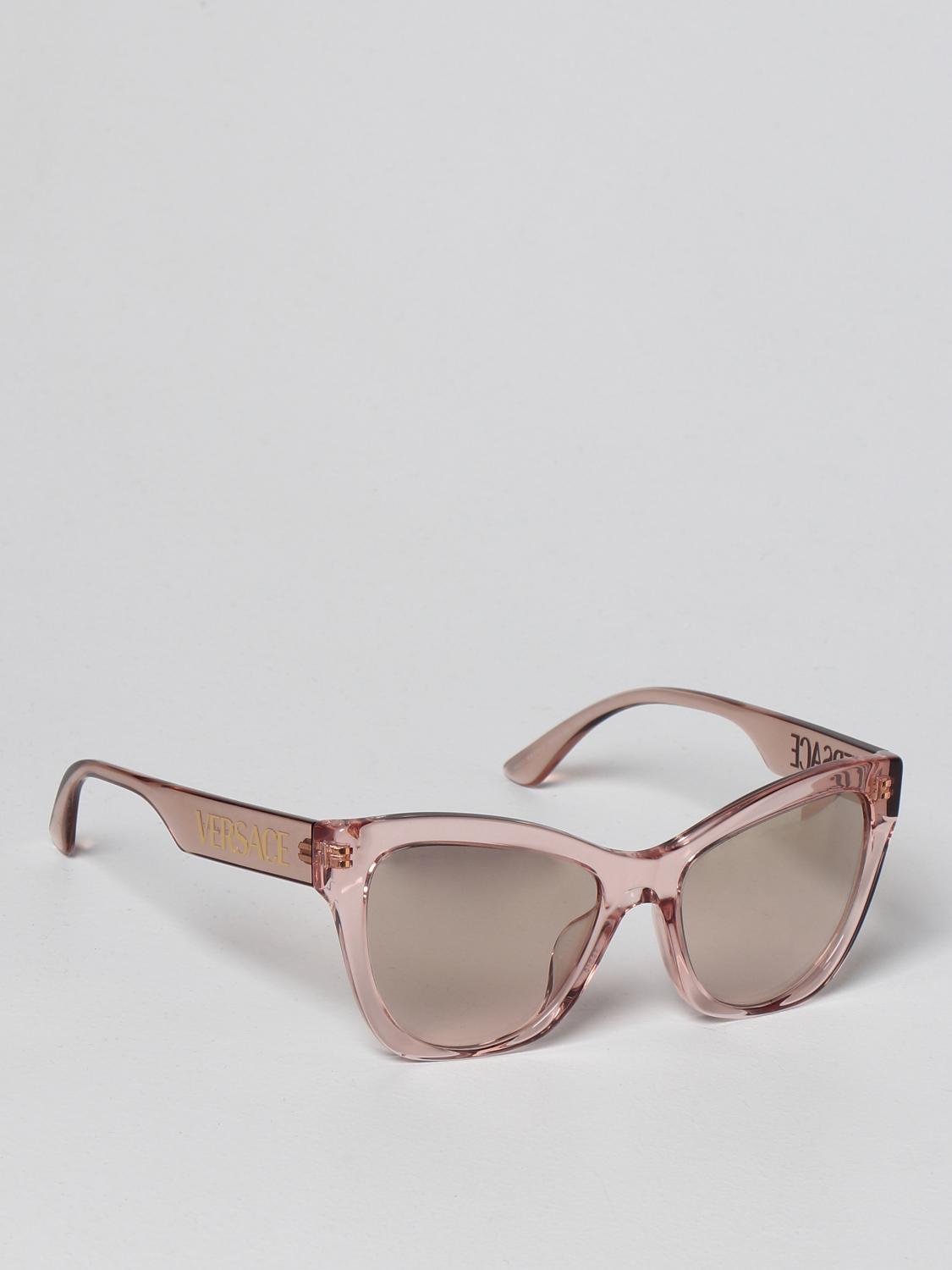 VERSACE OCCHIALI DA SOLE: Occhiali da sole Versace con logo, Rosa - Img 1