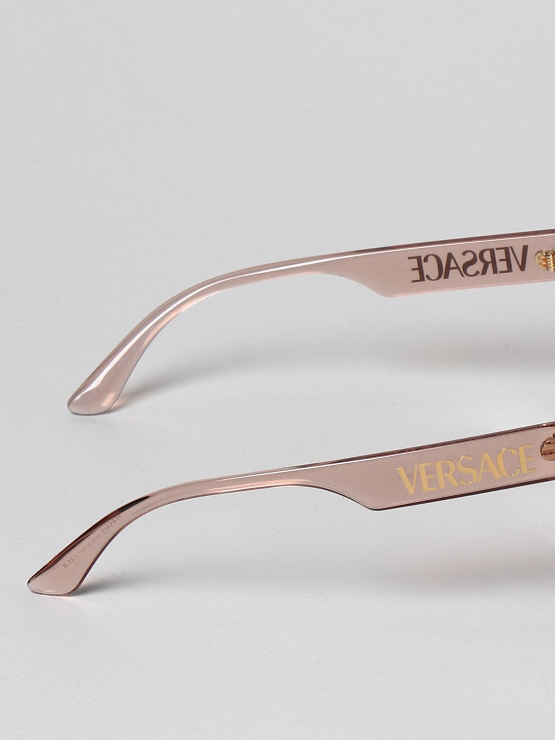 VERSACE OCCHIALI DA SOLE: Occhiali da sole Versace con logo, Rosa - Img 3