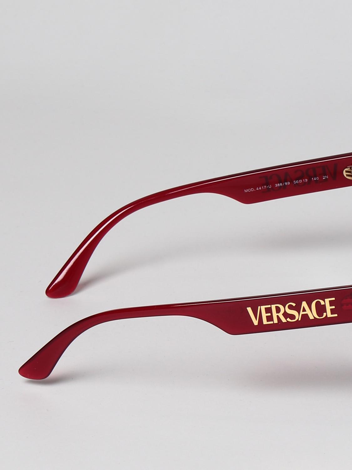 VERSACE OCCHIALI DA SOLE: Occhiali da sole Versace con logo, Rosso - Img 3