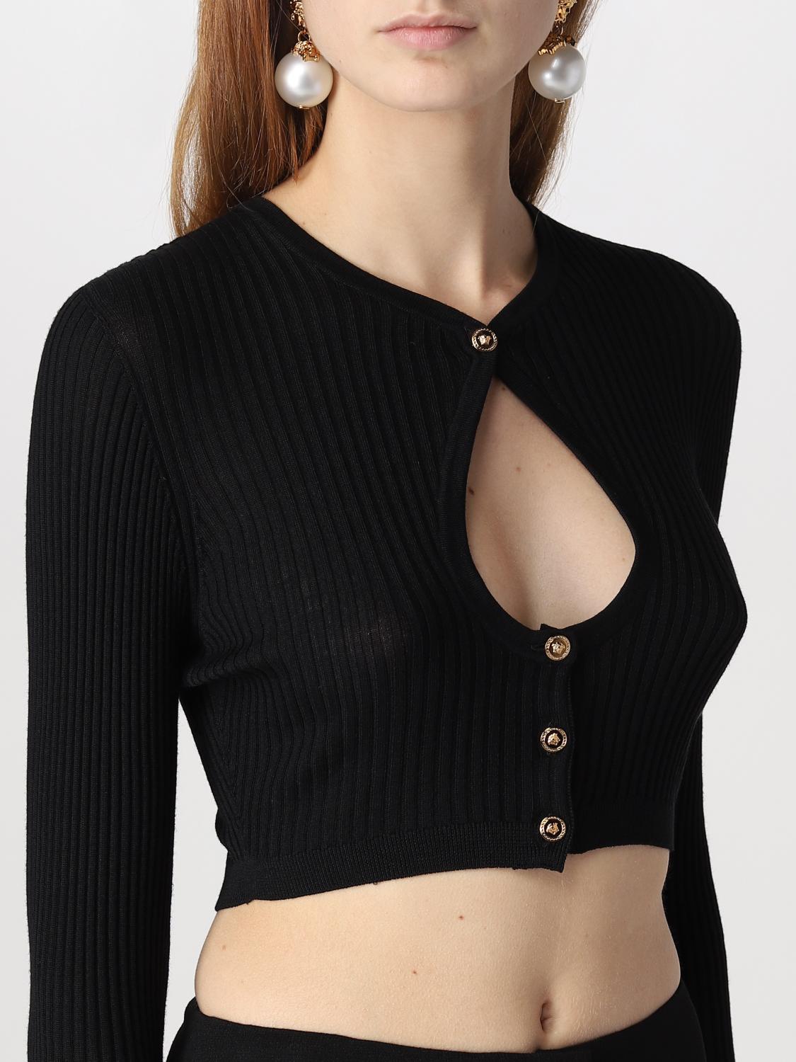VERSACE CARDIGAN: Sweater women Versace, Black - Img 5