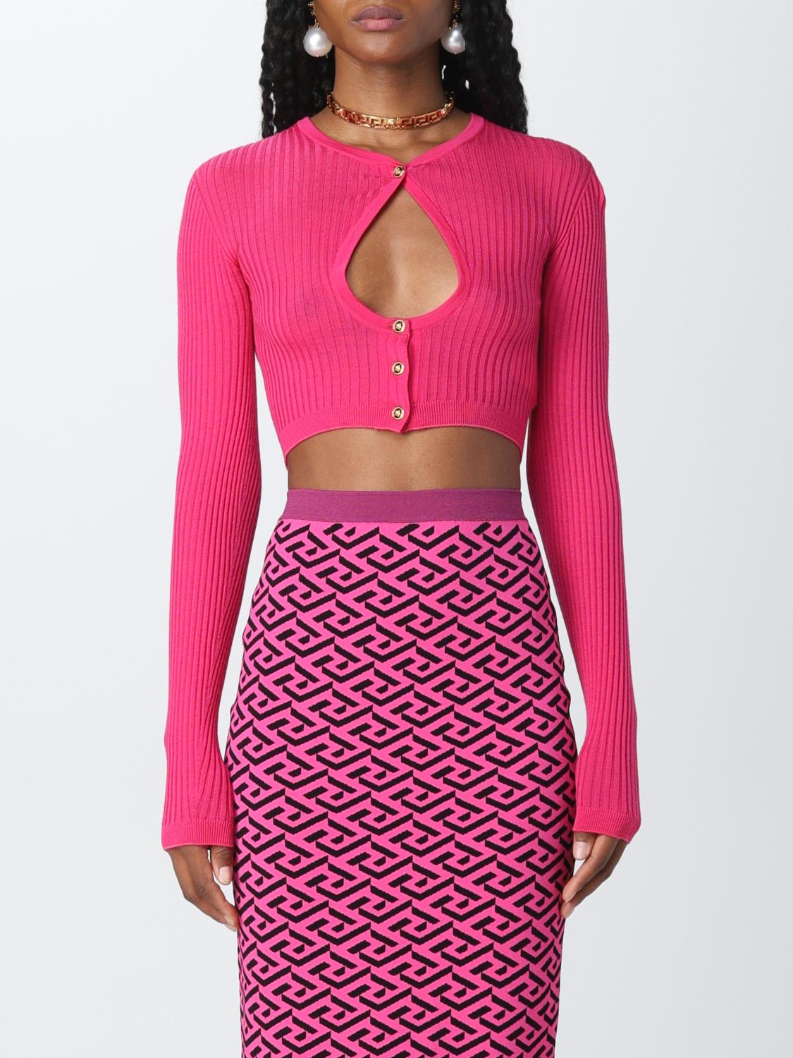 VERSACE CARDIGAN: Pull femme Versace, Fuchsia - Img 1