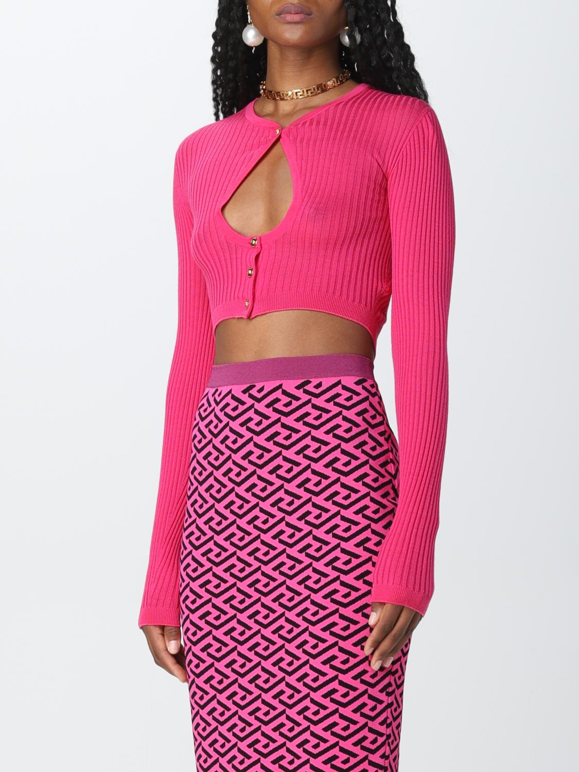 VERSACE CARDIGAN: Pull femme Versace, Fuchsia - Img 4
