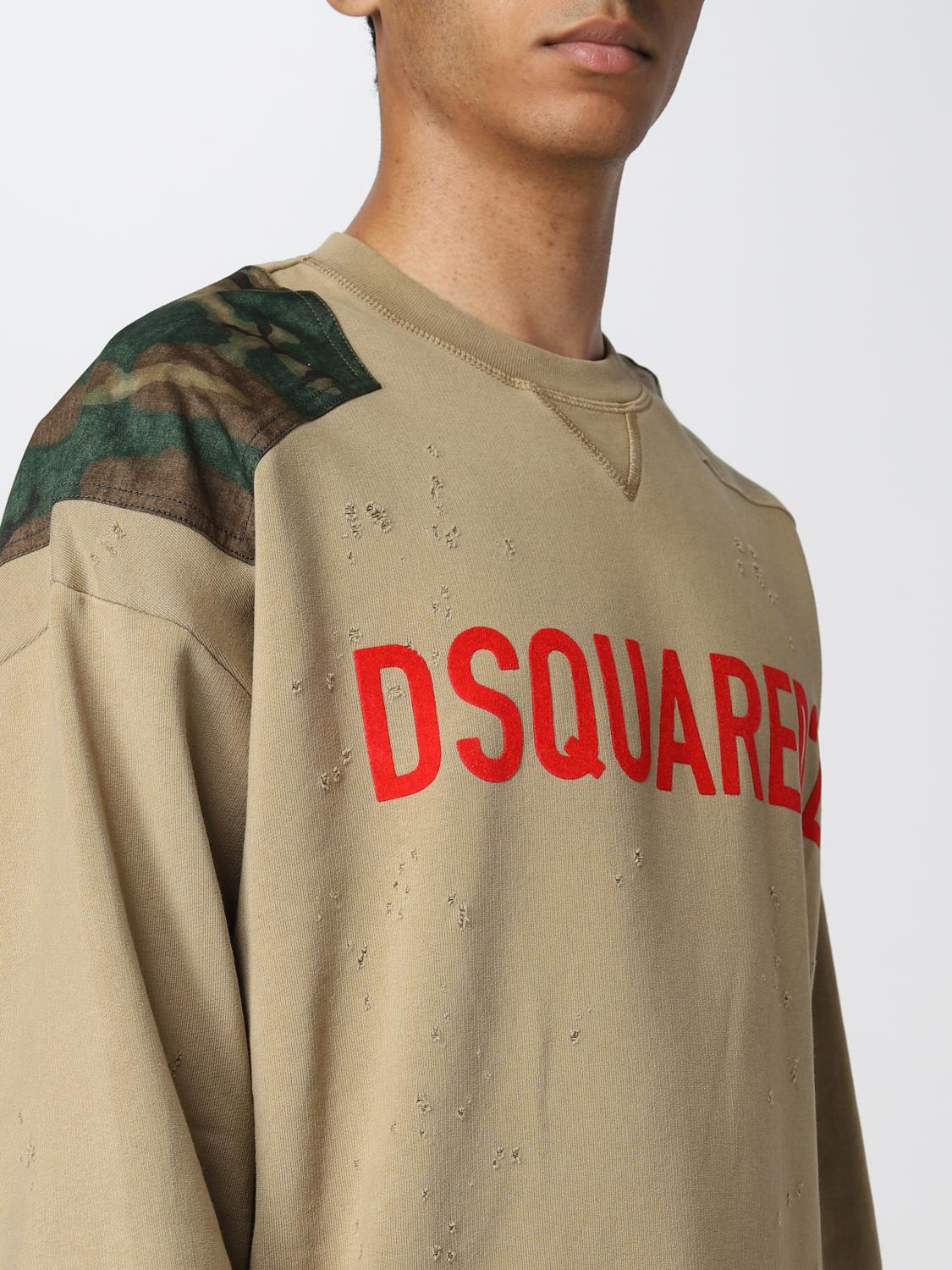 DSQUARED2 FELPA: Felpa D2 Patch Cipro Dsquared2 in cotone, Cammello - Img 3