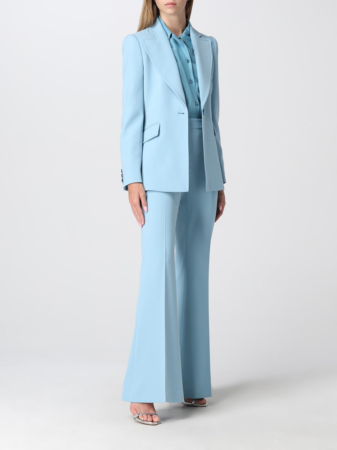 BOUTIQUE MOSCHINO PANTALONI: Pantalone flared Boutique Moschino in crêpe, Azzurro - Img 2