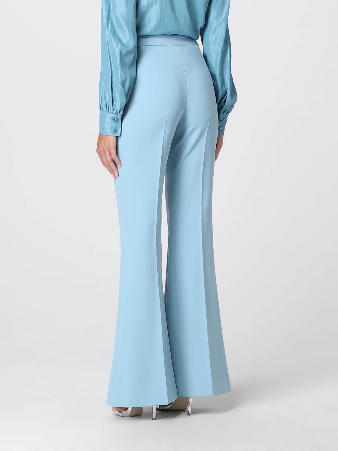 BOUTIQUE MOSCHINO PANTALONI: Pantalone flared Boutique Moschino in crêpe, Azzurro - Img 3