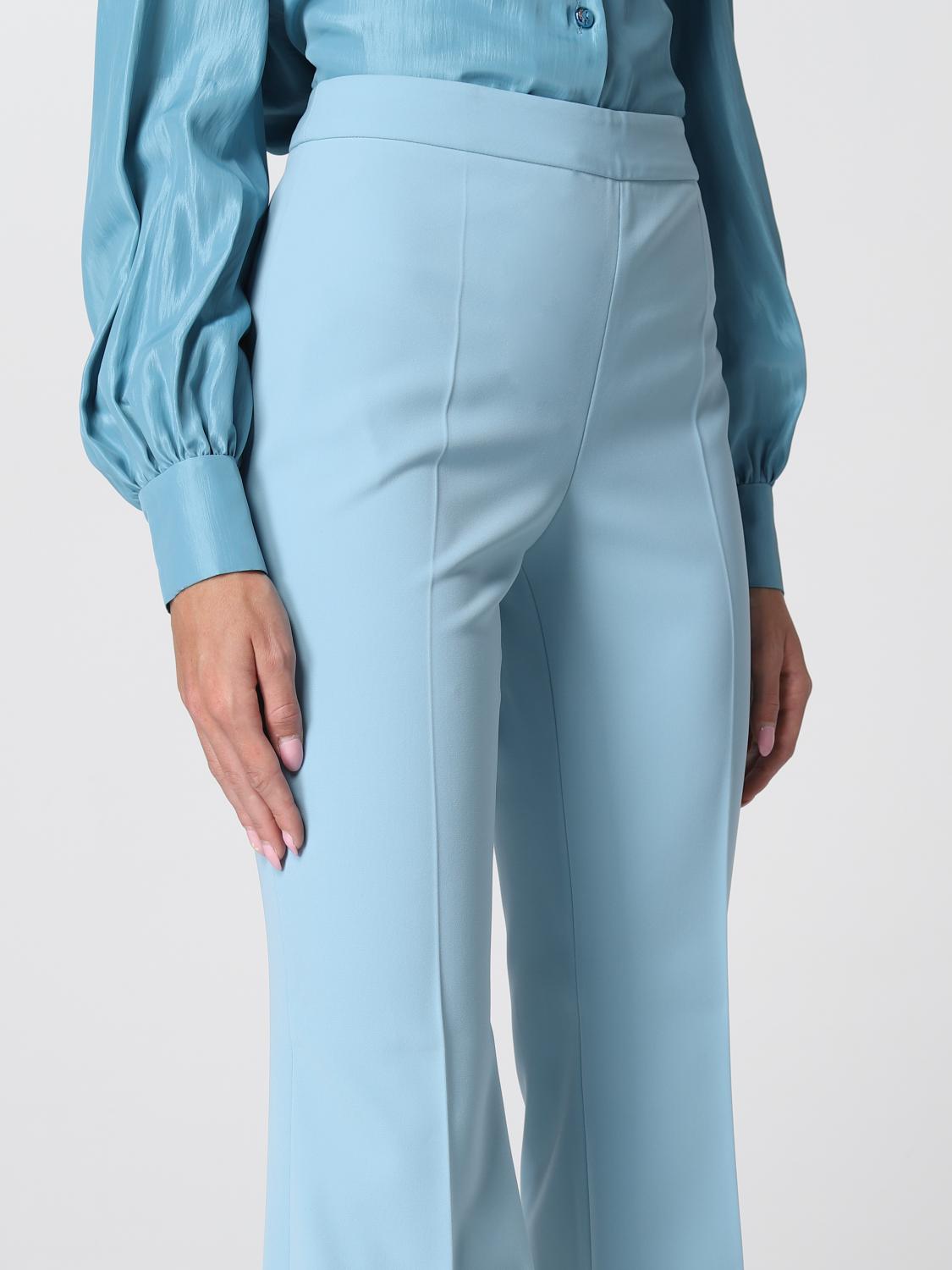 BOUTIQUE MOSCHINO PANTALONI: Pantalone flared Boutique Moschino in crêpe, Azzurro - Img 4