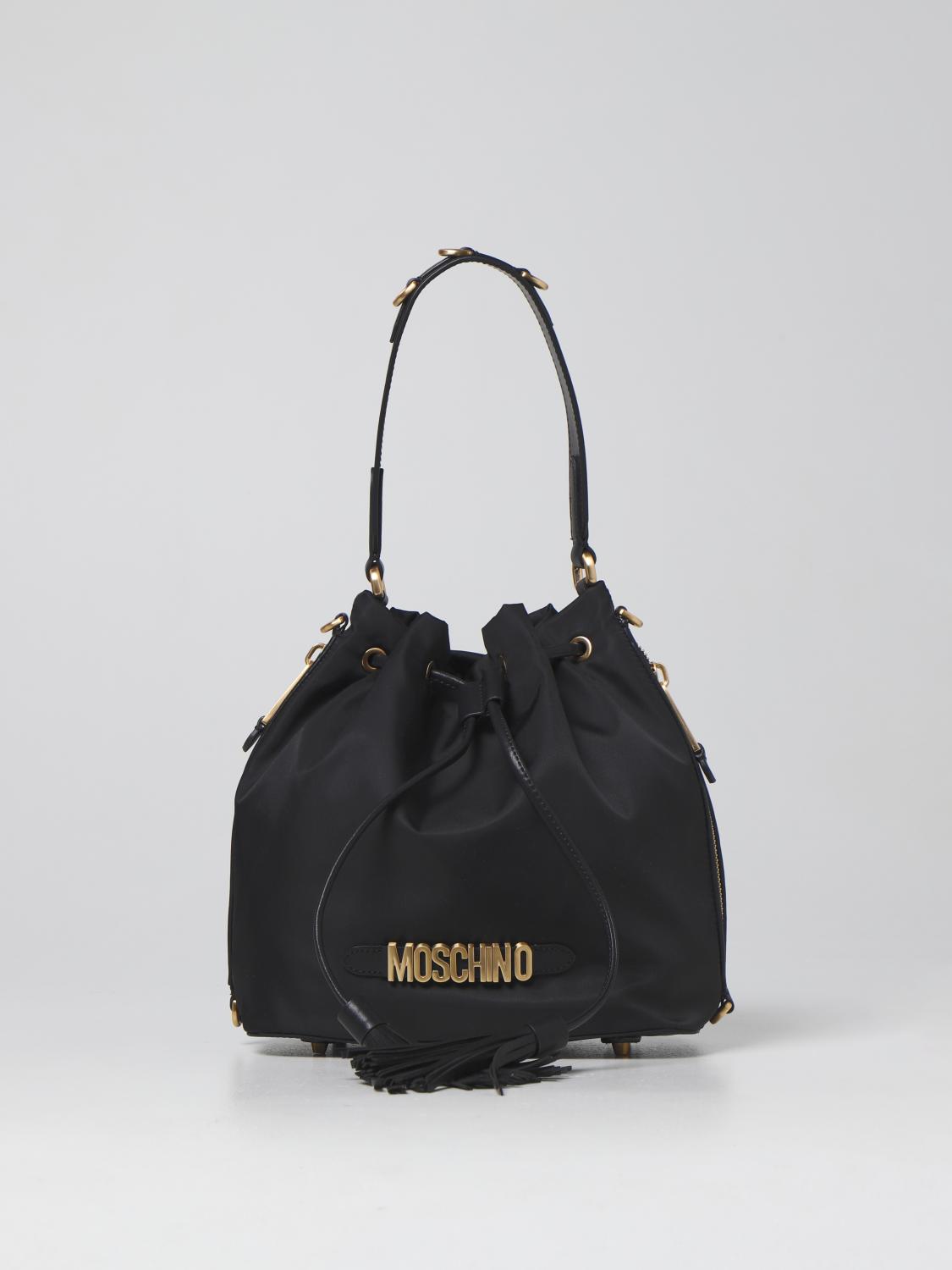 MOSCHINO COUTURE BORSA A TRACOLLA: Borsa Moschino Couture in nylon, Nero - Img 1