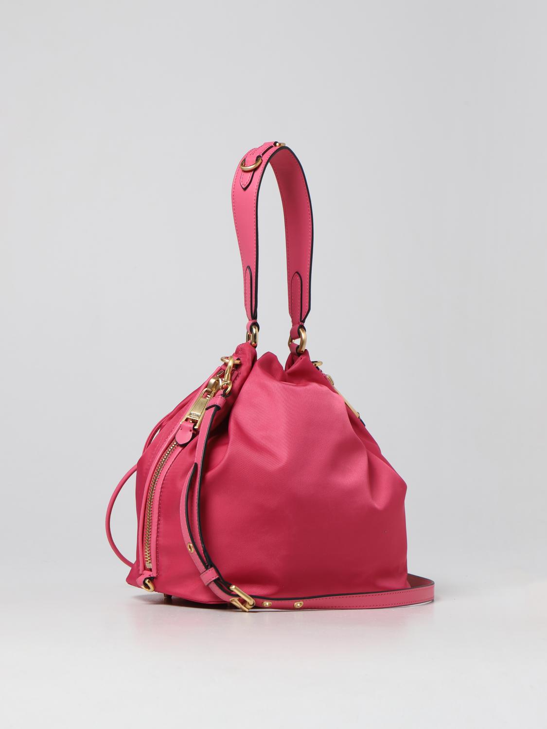 MOSCHINO COUTURE BORSA A TRACOLLA: Borsa Moschino Couture in nylon, Fuxia - Img 2