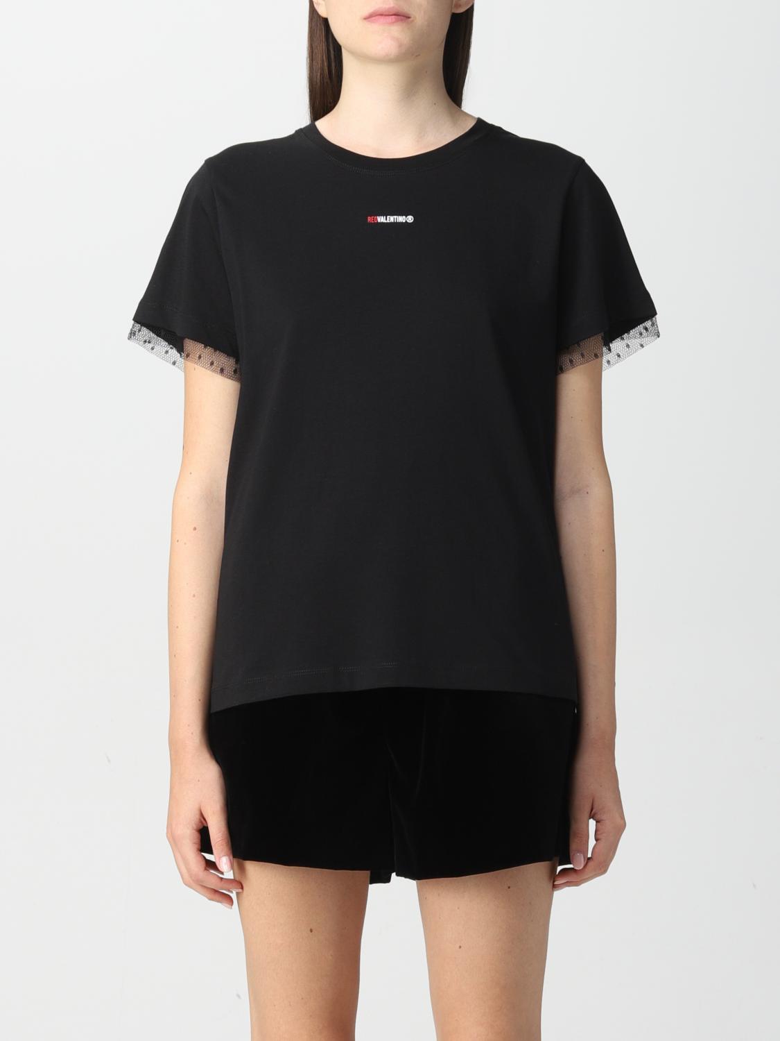 RED VALENTINO Tシャツ ブラックRED VALENTINO: T-shirt with mini