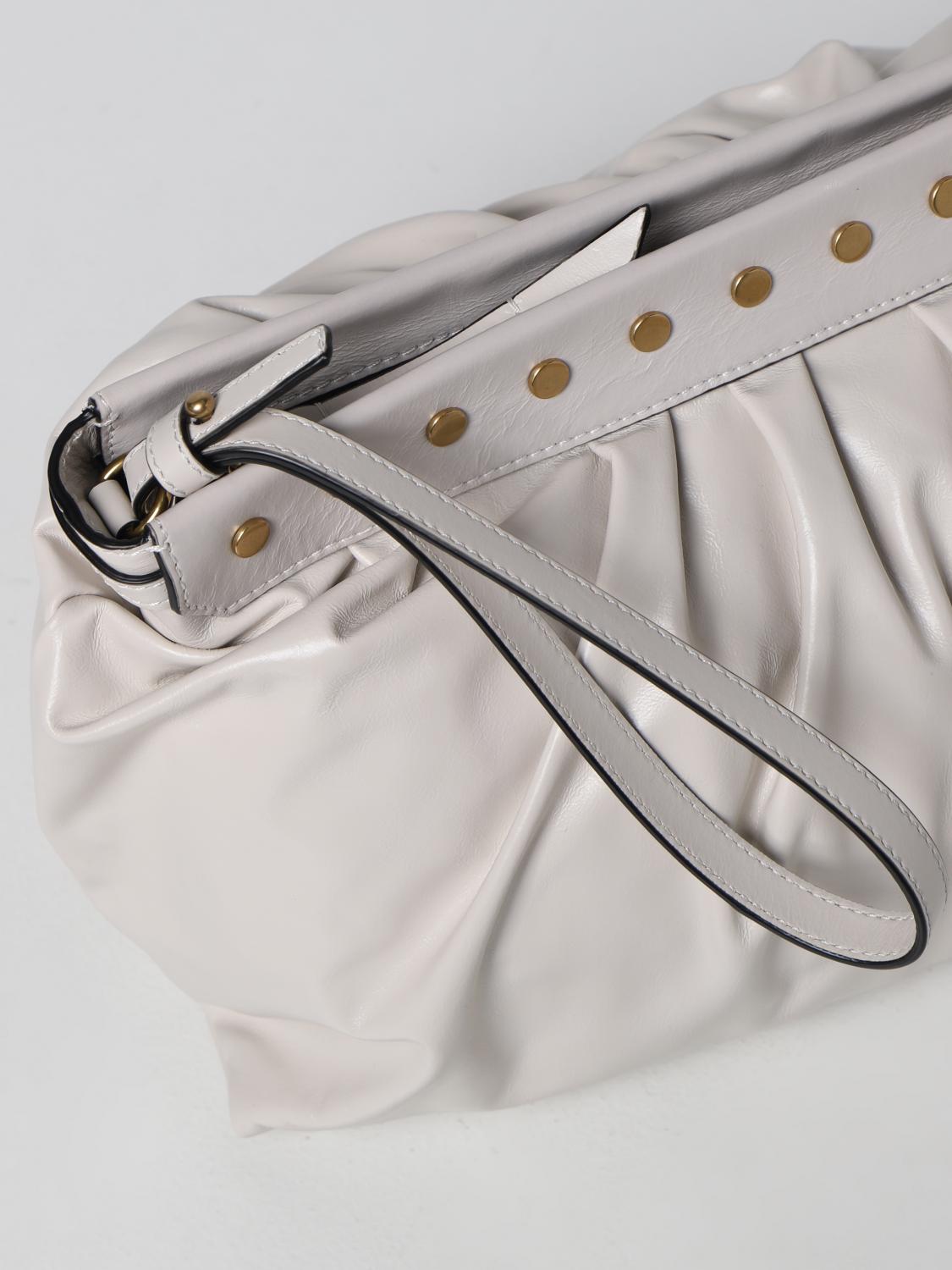 ISABEL MARANT CLUTCH: Pouch Luz Isabel Marant in pelle bottalata, Bianco - Img 3